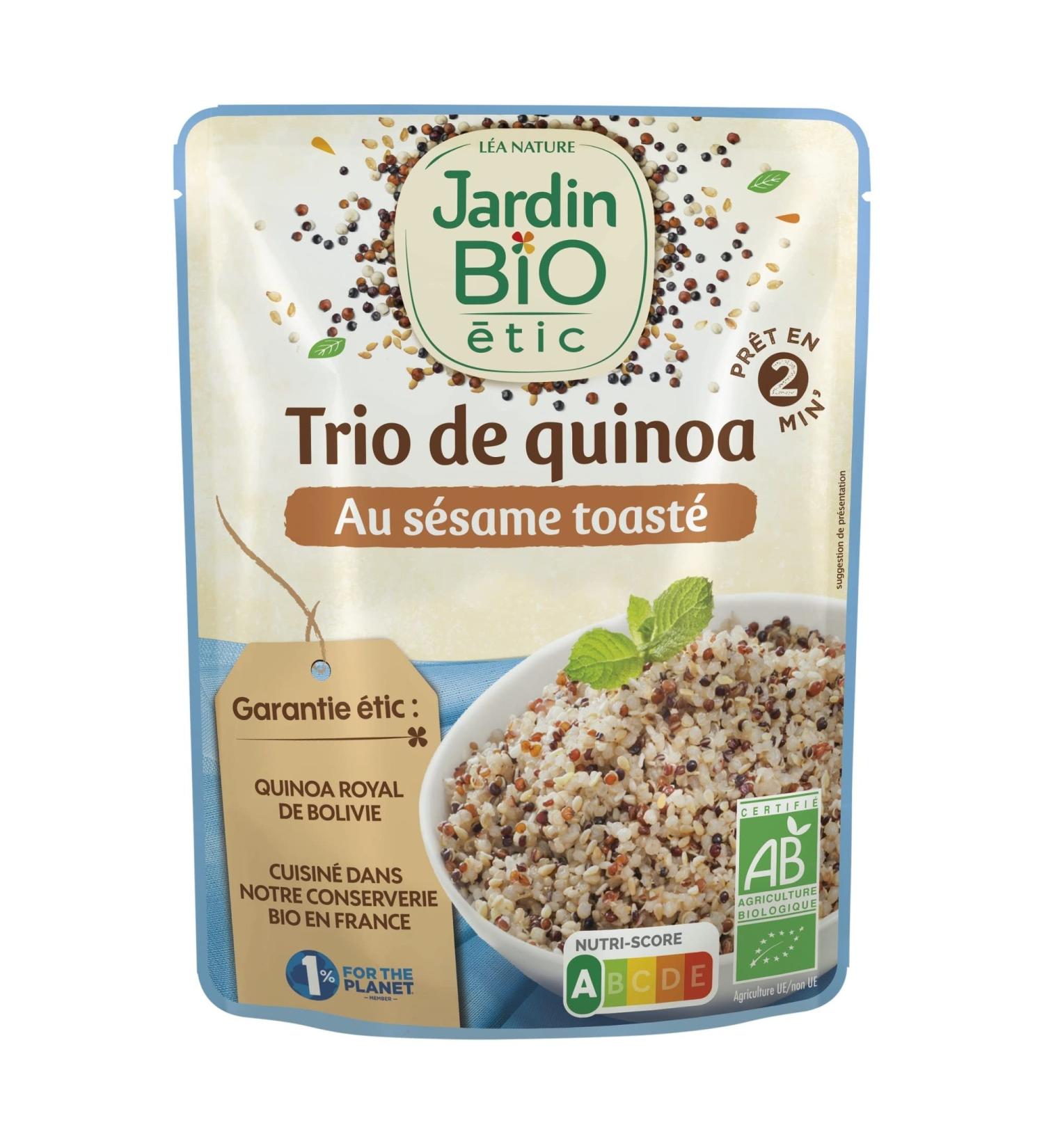 Jardin BIO tic - Trio of quinoa with toasted sesame - organic - Salty - AB certified - 220g bag - Buy Online on GoSupps.com