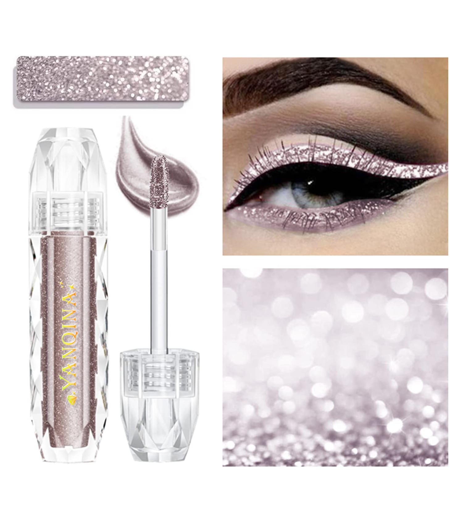 JUNRUO Liquid Glitter Eyeshadow - Rose Gold Metallic Shimmer | Waterproof & Long-Lasting Eye Makeup for Women & Girls - Buy Online on GoSupps.com