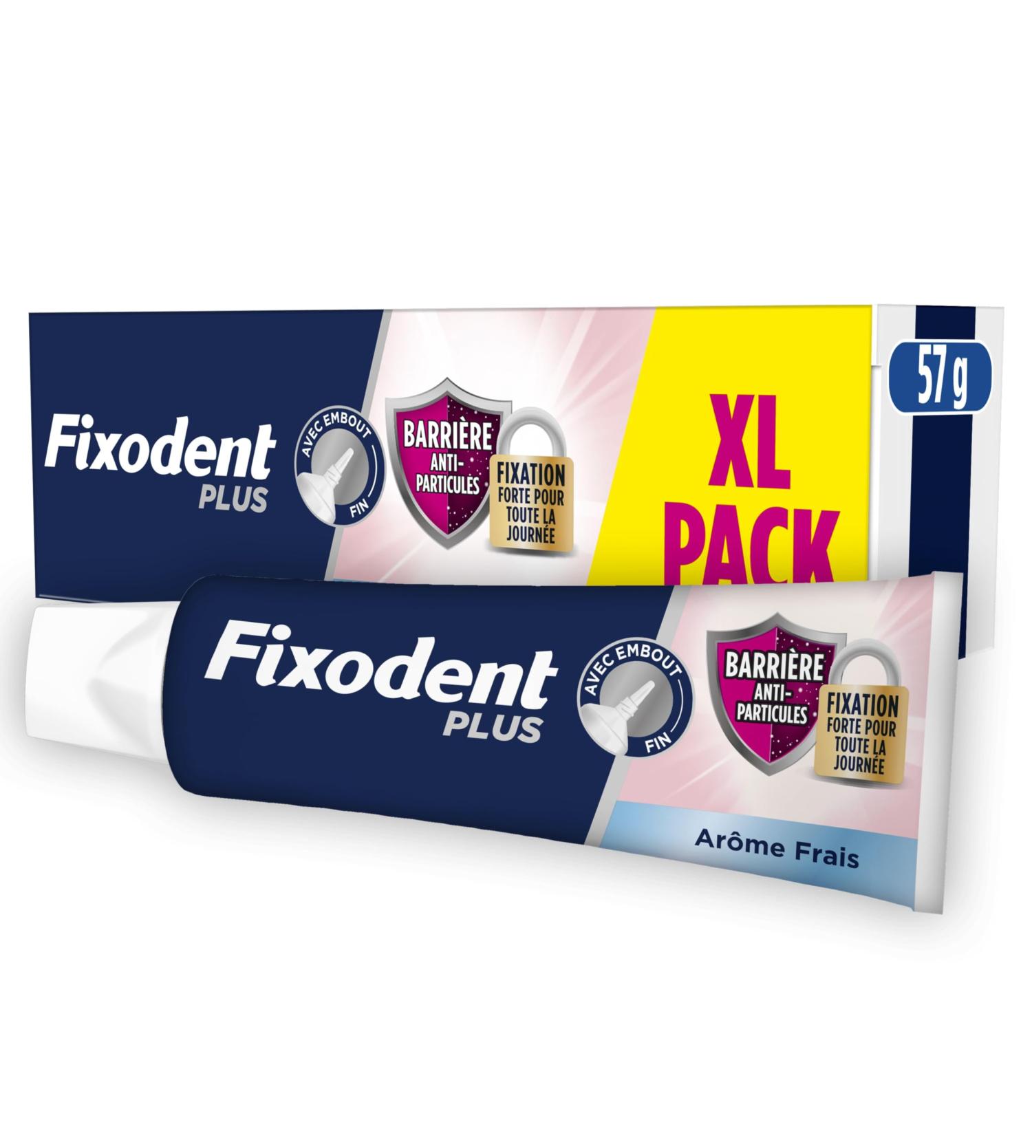Fixodent Cr me Adh sive Plus Barri re Anti-Particules Pour Proth ses Totales et Partielles Go t Neutre Tenue Et Confort Tout Au Long De La Journ e Arome Frais Fixodent Cr me fixative PLUS Barri re Anti-particules Fresh 57g - Buy Online on GoSupps.com