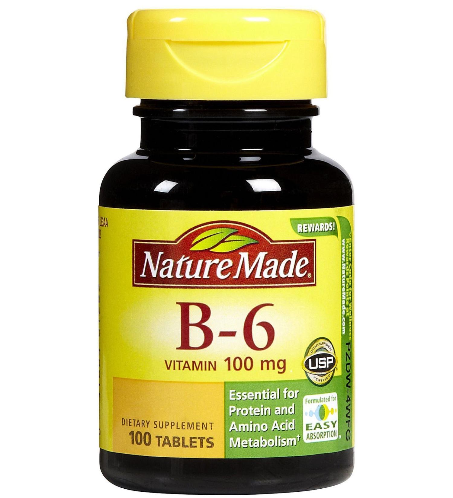 Nature Made Vitamin B6 100 mg Tabs 100 ct 100 Count (Pack of 1)