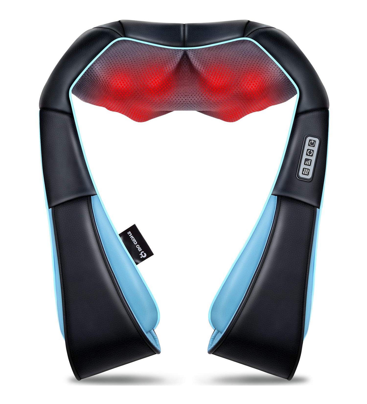 Shiatsu Back Shoulder & Neck Massager with Heat - Electric Deep Tissue 4D Kneading Massage - Best Gifts for Women Men - Blue - Buy Online on GoSupps.com