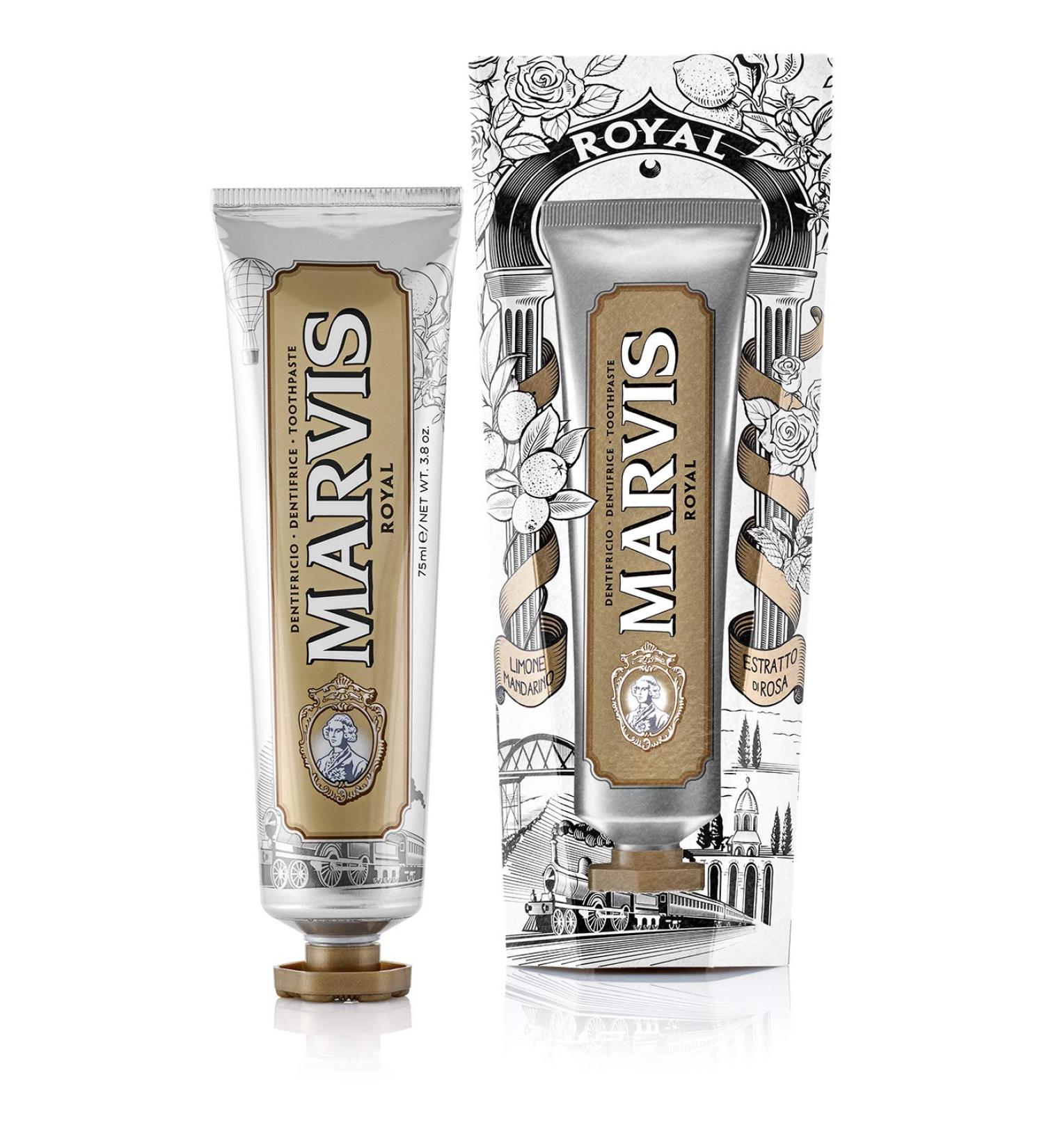 MARVIS Royal Toothpaste 75 ml - Exclusive Lemon Oil Mandarin Rose & Nutmeg Flavor | Limited Edition International Shipping - Buy Online on GoSupps.com