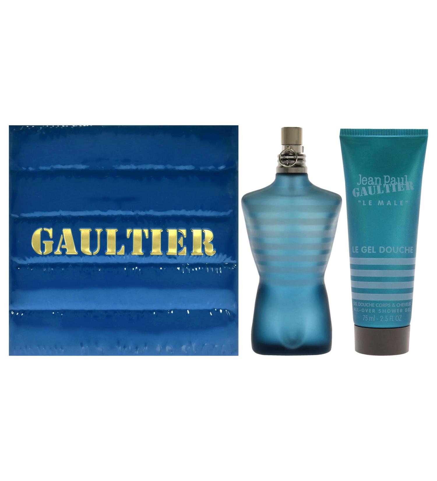 Jean Paul Gaultier Le Male for Men - 2 Pc Gift Set 4.2oz EDT Spray 2.5oz All-Over Shower Gel Cedar 1 Fl Oz (Pack of 2) - Buy Online on GoSupps.com