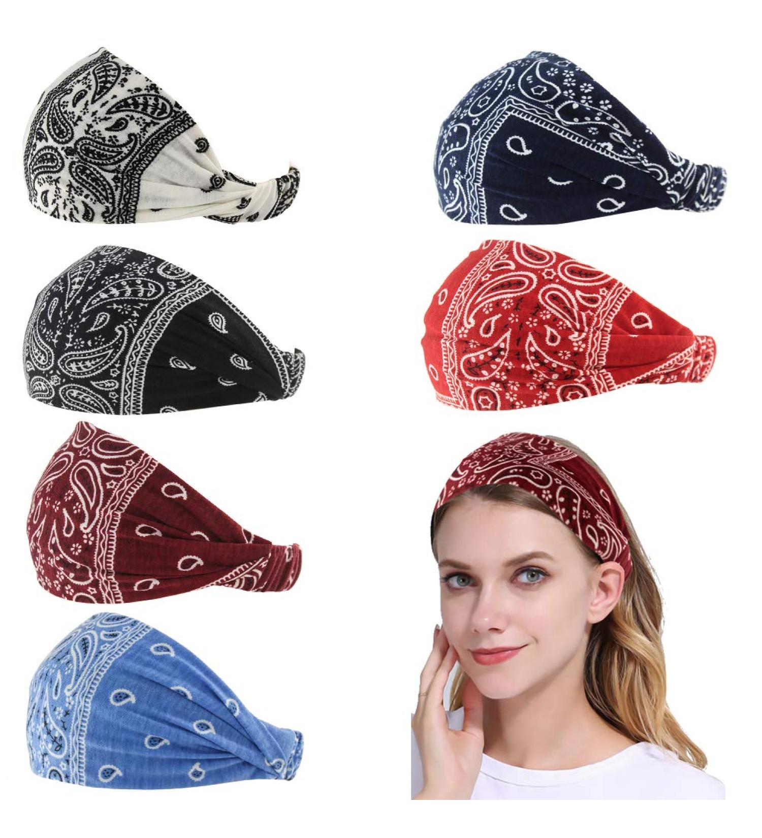 Carede Paisley Bandana Headband for Women - Pack of 6 No5 - Buy Online on GoSupps.com