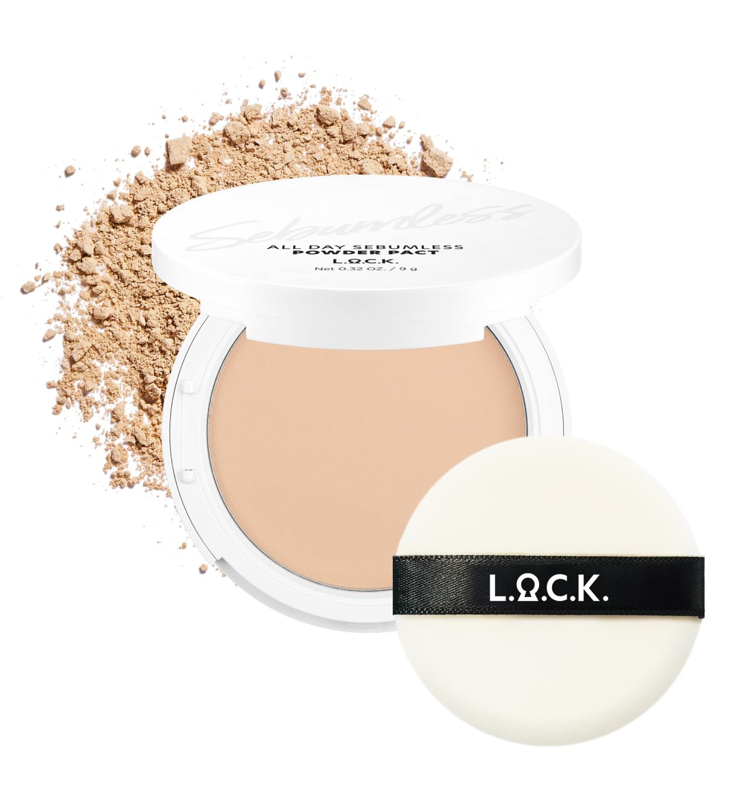 Lock N' Tap All Day Sebumless Powder Pact 01 Light Beige - Silky Finish, Long Lasting Sebum Control, Sun Protection - 0.35oz./10g - Buy Online on GoSupps.com