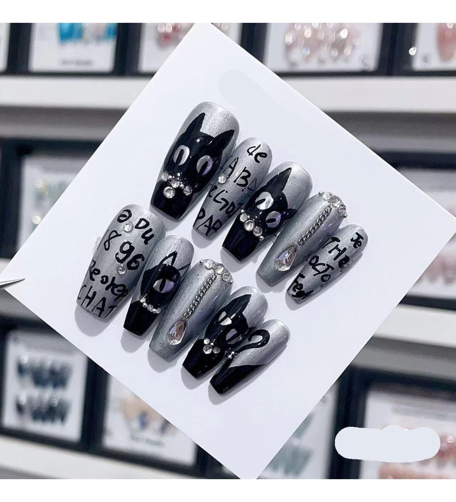 Removable and wearable nail art French Almond Ombre Handmade Press On Nails Long Acrylic False Nail Tips InNail (Color : 29185 Size : XS) - Buy Online on GoSupps.com