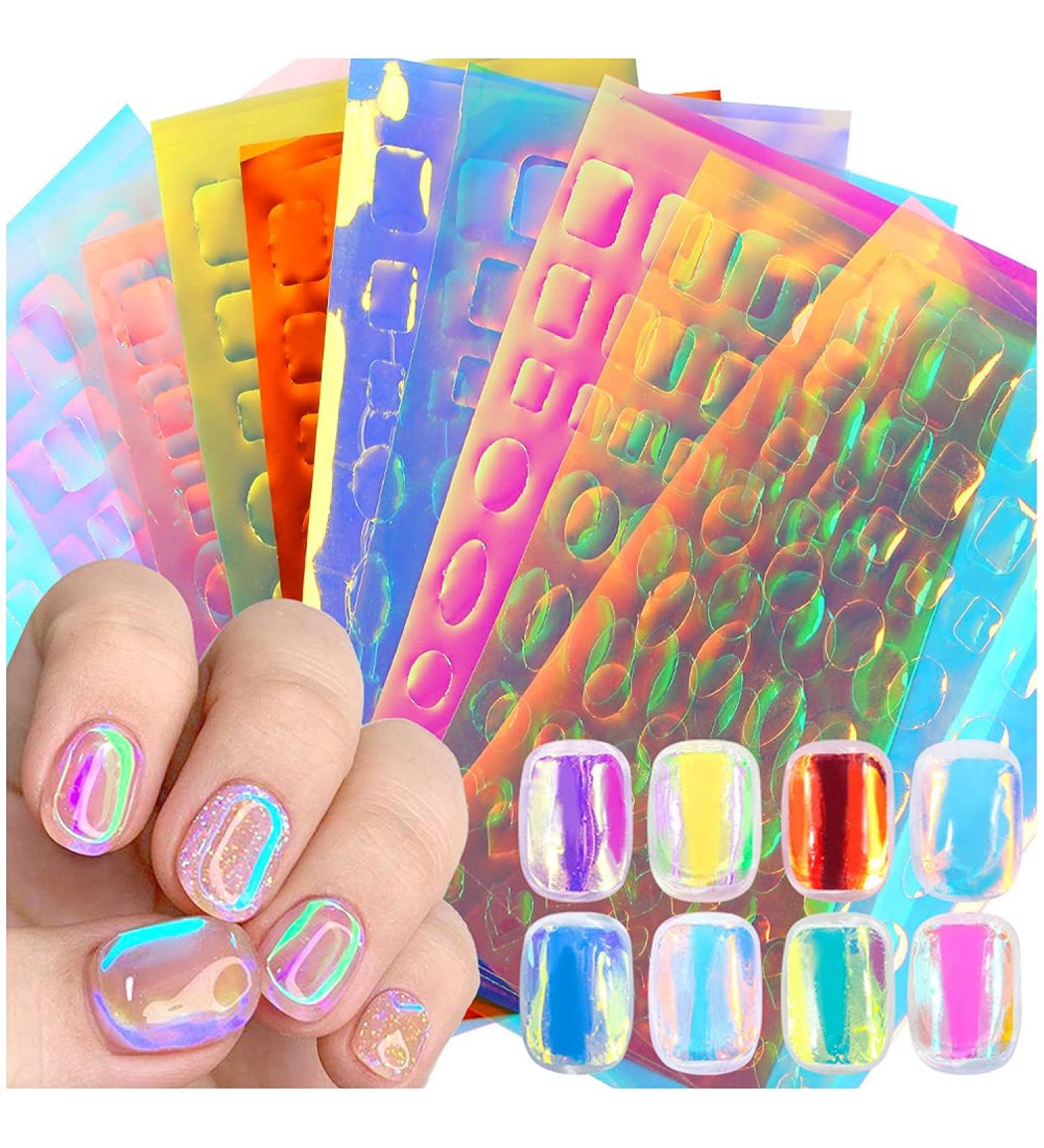 Dornail Aurora Nail Foil 11 Sheets - Holographic Broken Glass Paper Stickers for DIY Nail Art Decoration - Women and Girls - Buy Online on GoSupps.com