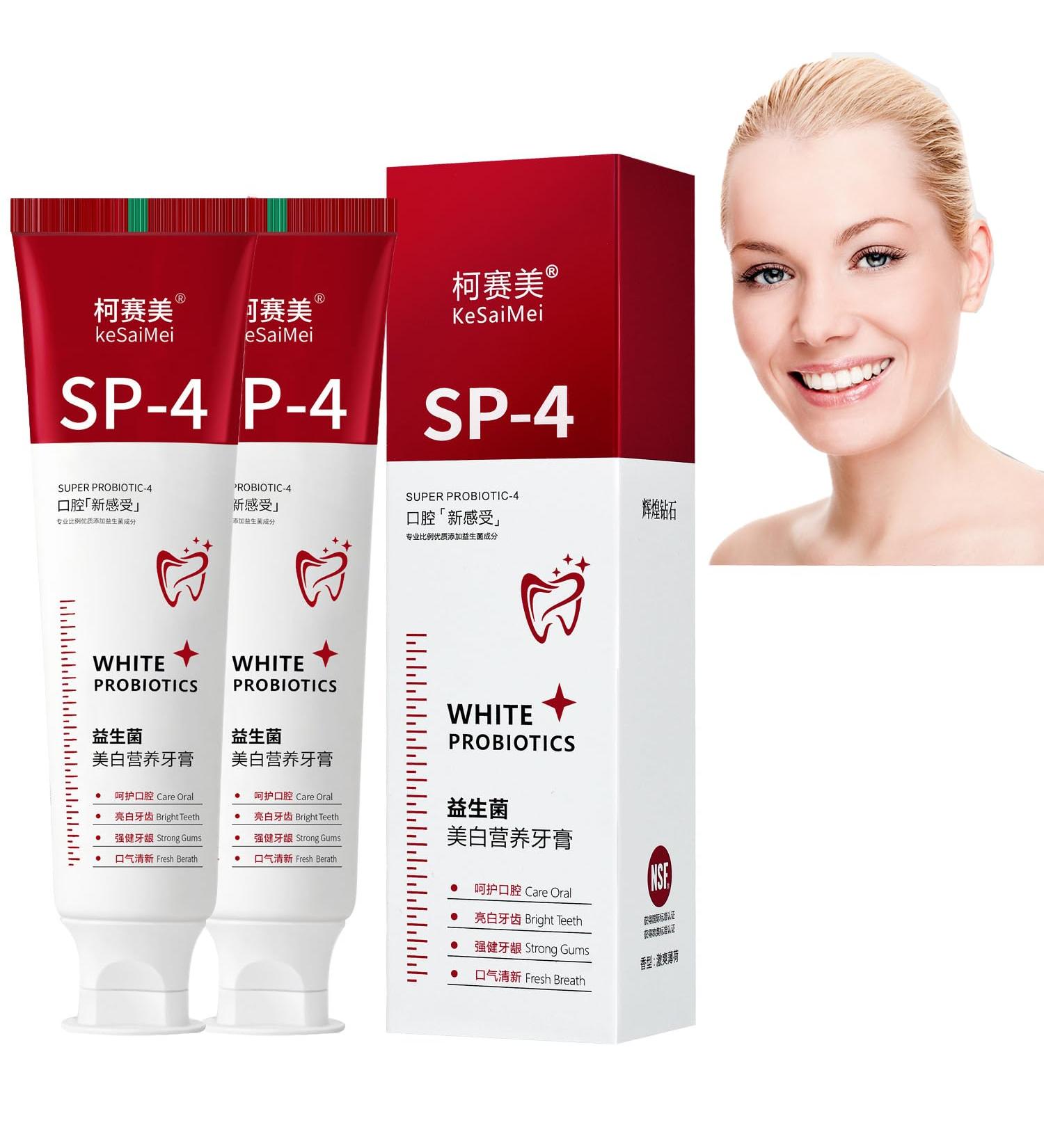 Probiotic Whitening Toothpaste SP-4 | Bright White Formula for Teeth Strengthening & Lightening | Best Whitening Toothpaste for a Radiant Smile - Buy Online on GoSupps.com