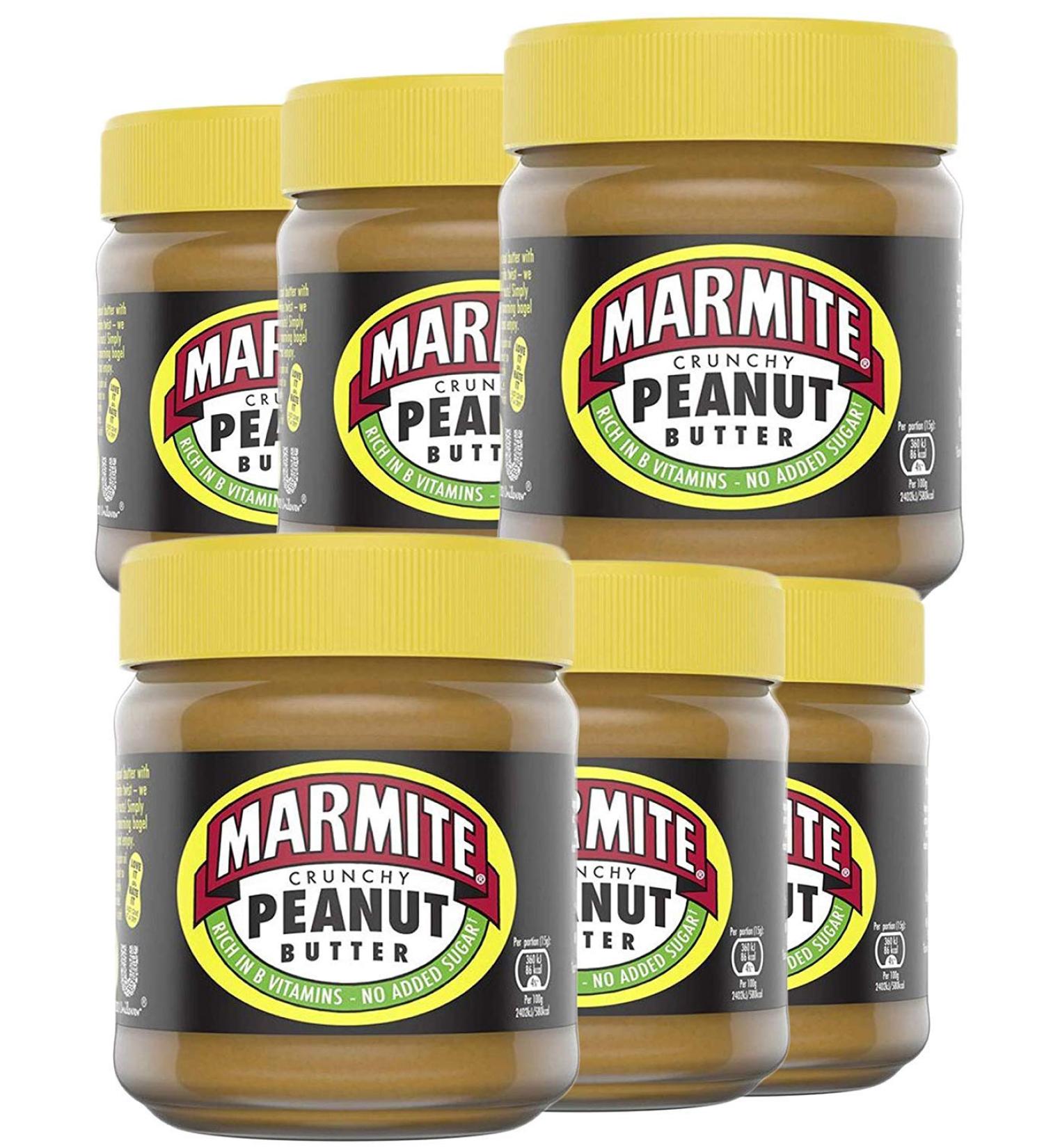 Marmite Marmite Crispy Peanut Butter Rich in Vitamin B & No Added Sugar - 6 Pots - 225g