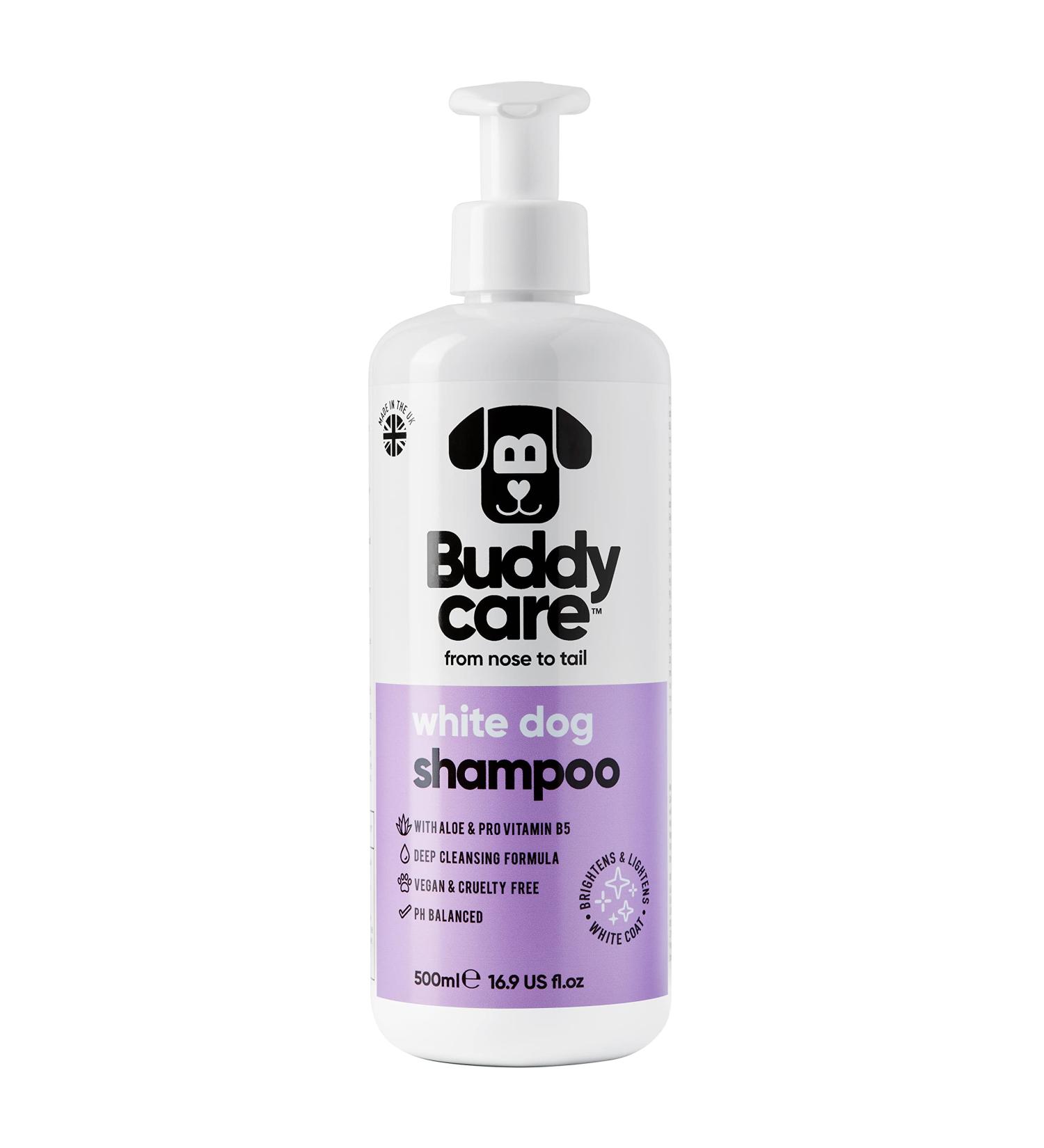BuddyCare White Dog Shampoo - Brightening & Deep Cleaning Aloe Vera Formula (500ml) | Fresh Fragrance & Pro-vitamin B5 - Buy Online on GoSupps.com