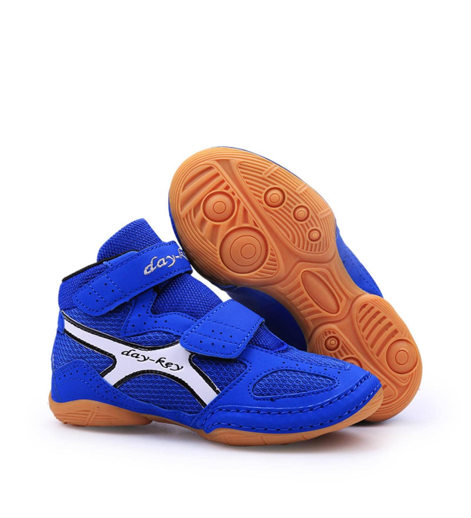 COWOX Kids Wrestling Shoes Indoor Training Boxing Shoes Blue 12Kid - Buy Online on GoSupps.com