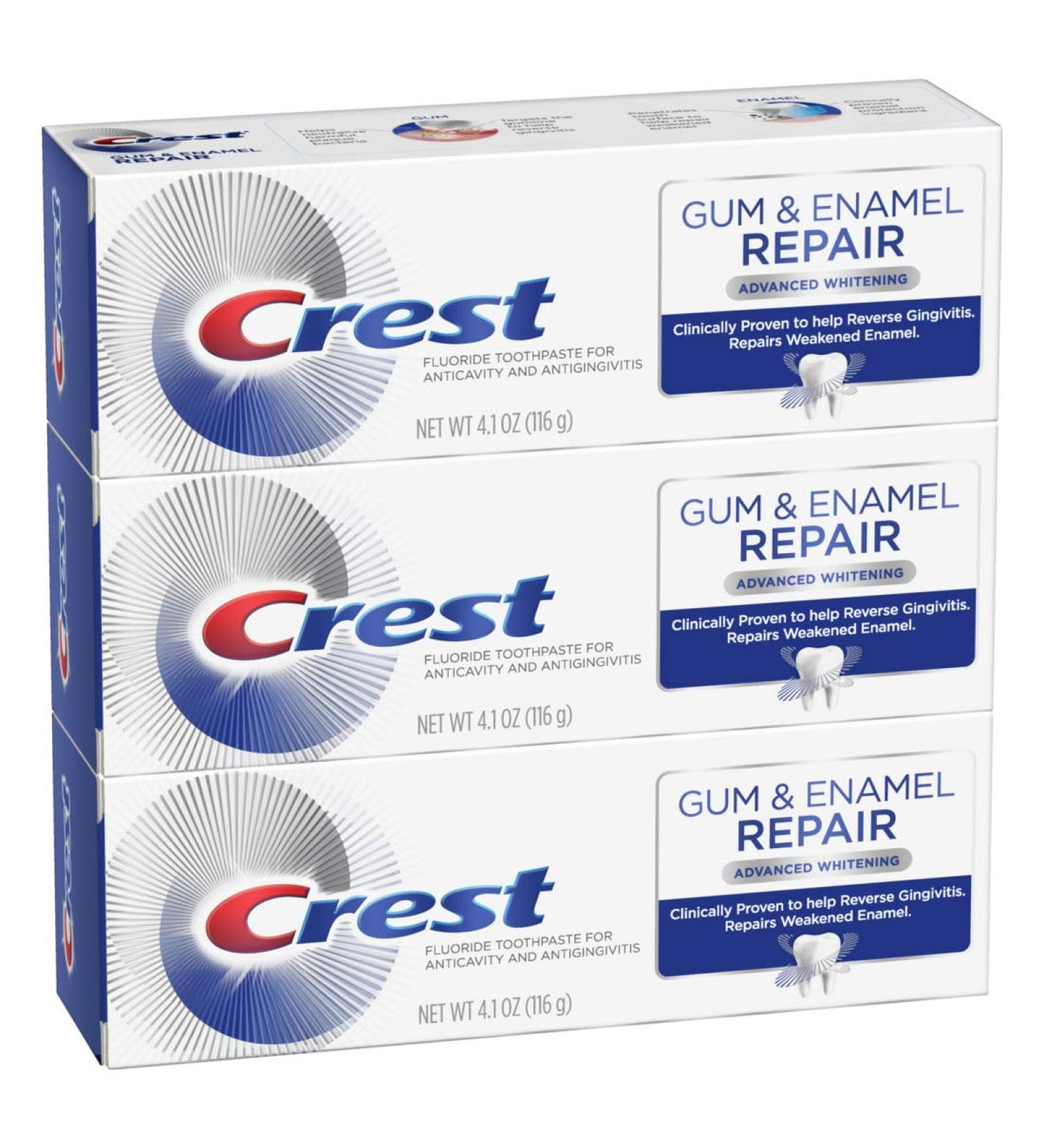 Crest Gum & Enamel Repair Toothpaste Advanced Whitening 4.1oz (Pack of 3) ( Packaging May Vary ) - Buy Online on GoSupps.com