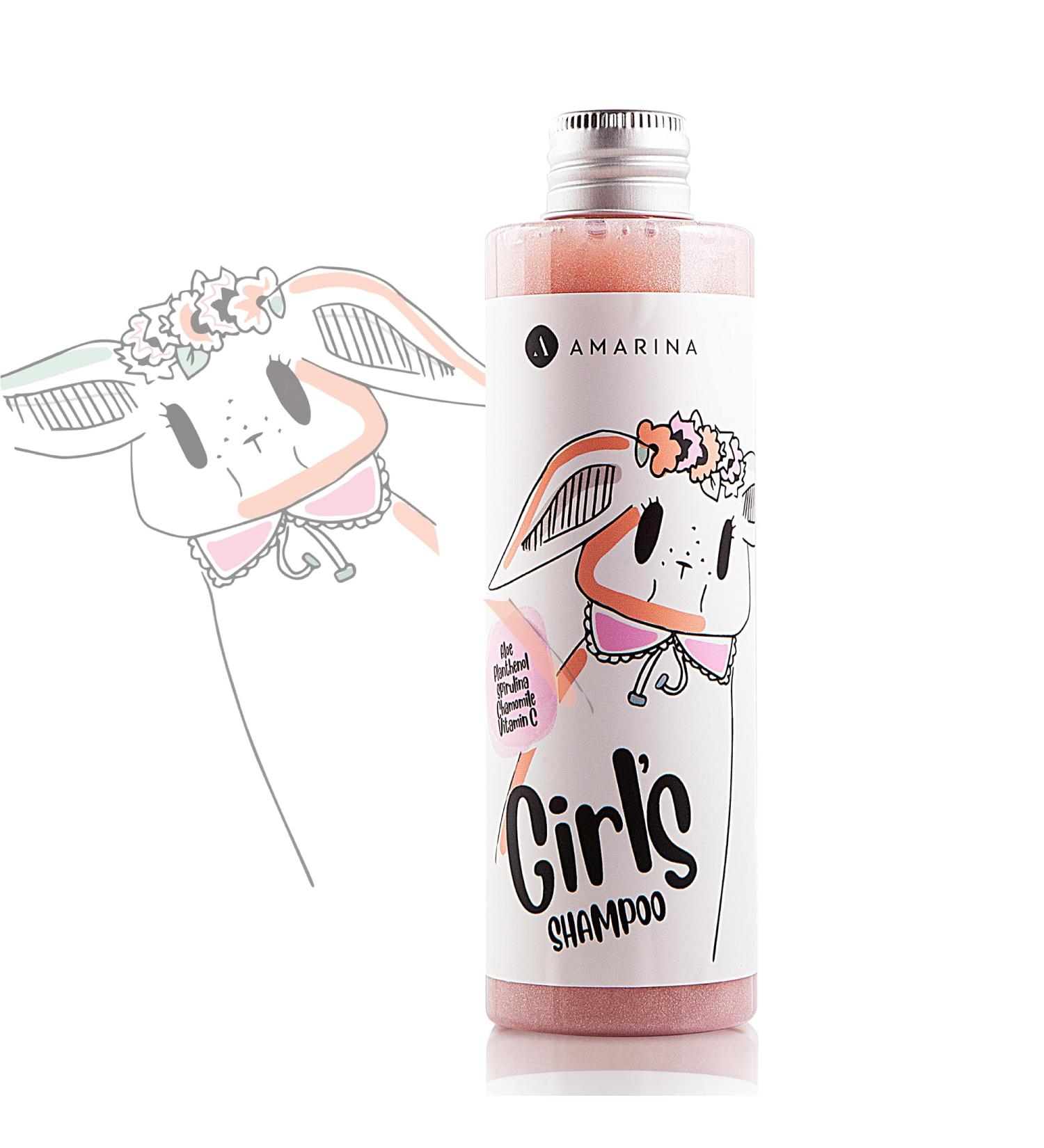 Amarina Girls Shampoo 200ml - Nourishing Hair & Scalp Care with Vitamin C & Aloe Vera - Daily Use for Strong Shiny Hair - Buy Online on GoSupps.com