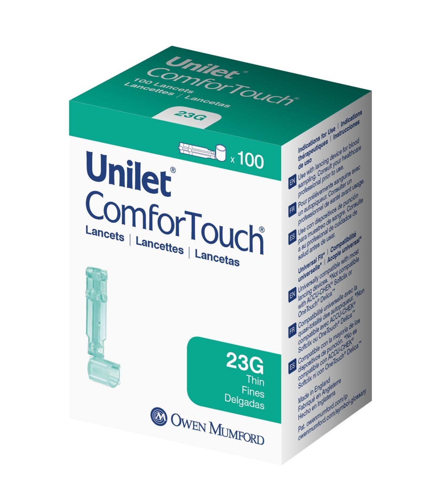 UNILET ComforTouch 23G Thin Lancets 100ct - 100 Count - Buy Online on GoSupps.com