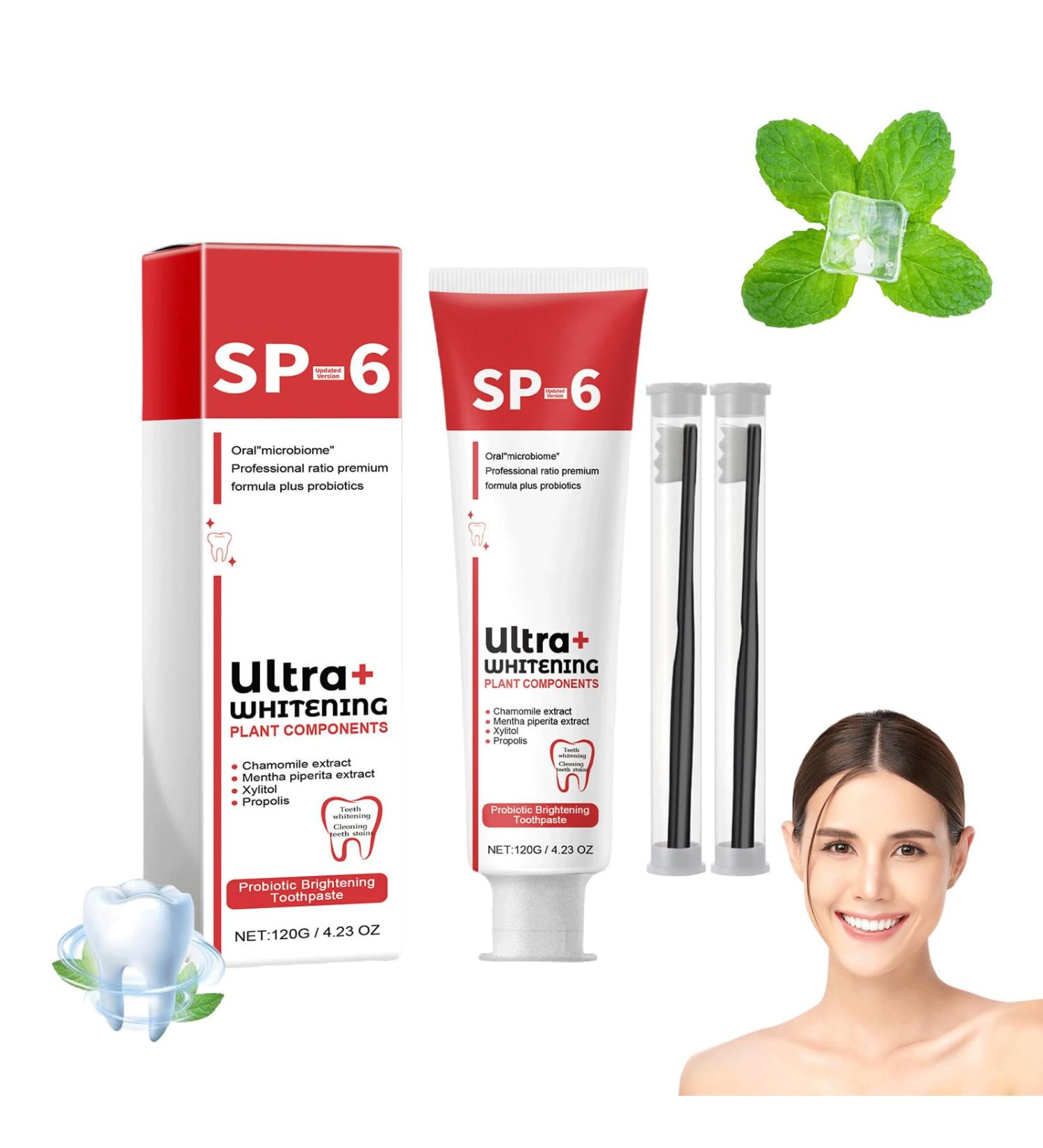 SP 6 Ultra Whitening Toothpaste - Probiotic Brightening & Deep Cleaning Care (1 PC) | Best International Shipping - Buy Online on GoSupps.com