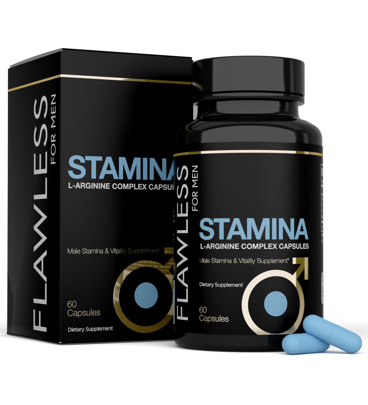 Flawless For Men Stamina | L-Arginine L -Citrulline & Nitric Oxide Supplement for Men | Promotes Male Vitality Blood Flow and Endurance | 60 Capsules - Buy Online on GoSupps.com