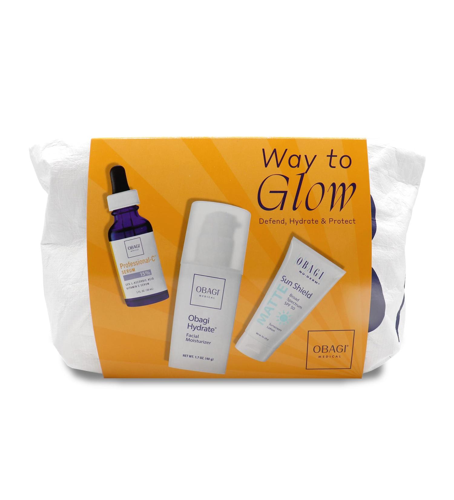 Obagi Way to Glow Gift Set - 15% Vitamin C Serum Moisturizer & SPF 50 Sunscreen | Hydrate & Protect Your Skin Worldwide - Buy Online on GoSupps.com