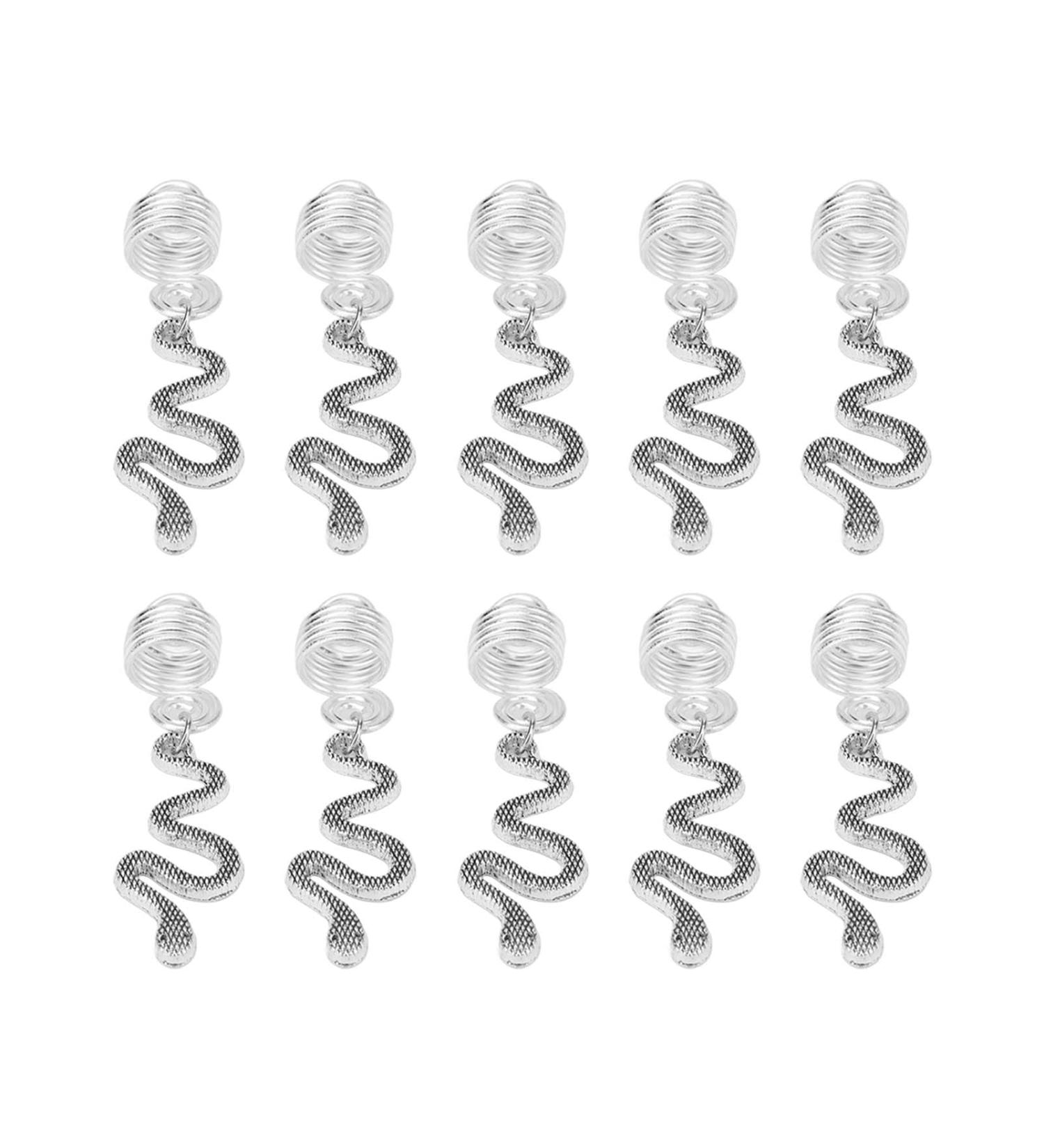 10 Pi ces Alliage Barbe Bobine Serpent en Forme Pendentif Bricolage Dreadlocks Spirale Cheveux Bobines Printemps Pendentif Accessoires Dreadlock Cheveux Accessoires - Buy Online on GoSupps.com