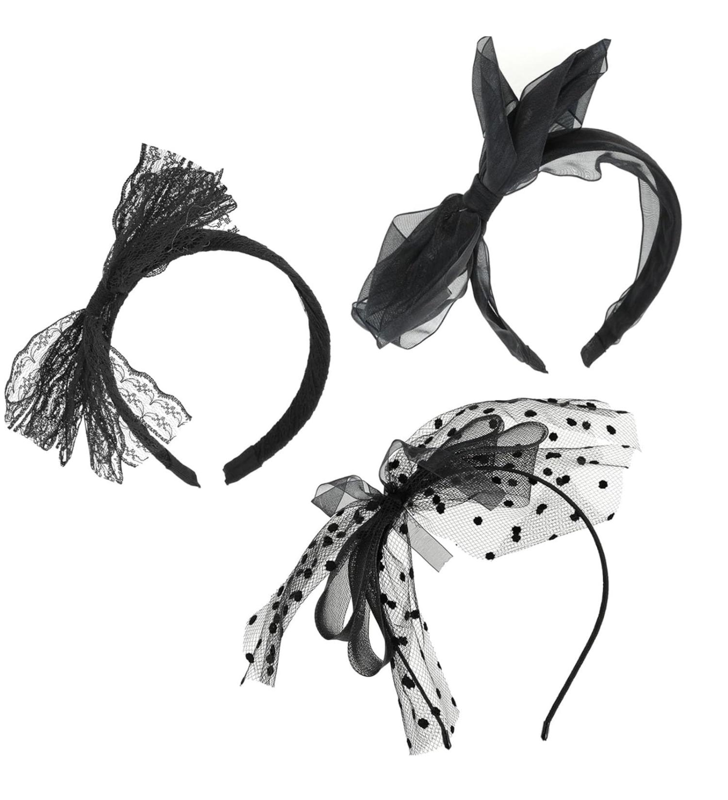 SUNTRADE Women 80's Party Lace Headband with Bow 80s Costumes Accessories Set of 3 - Buy Online on GoSupps.com