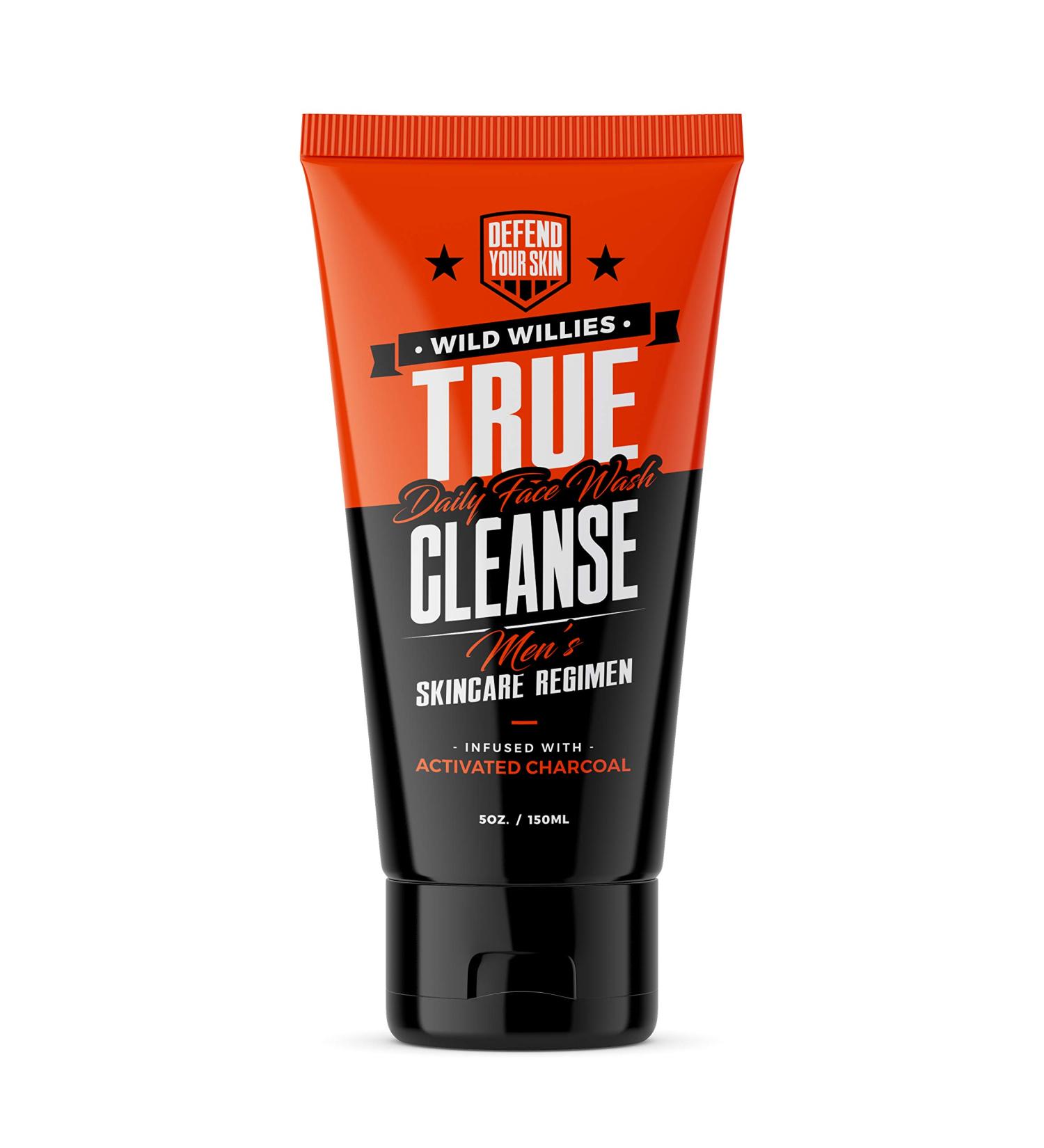 Wild Willies True Cleanse Men's Face Wash & Scrub - Activated Charcoal Exfoliating Facial Cleanser for Deep Cleansing Hydration & Energized Skin - International Shipping Available - Buy Online on GoSupps.com
