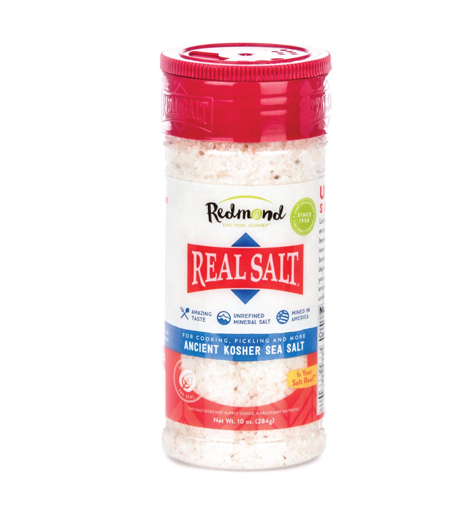Redmond Real Sea Salt 10oz Shaker - Natural Unrefined Gluten Free Kosher - Pack of 1 - Buy Online on GoSupps.com
