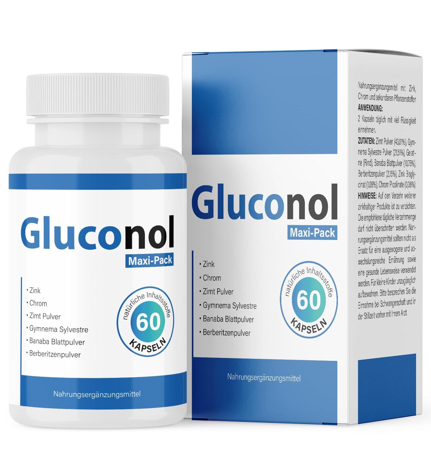 Gluconol Capsules - 60 Maxi Pack for Men & Women | Boost Energy & Metabolism - Shop Now! - Buy Online on GoSupps.com