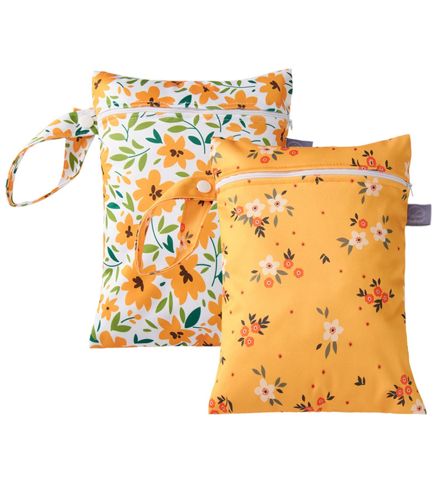 Maeau 2 Pack Wetbags for Cloth Diapers | Reusable & Washable Wet Bag for Baby Gym & Kindergarten - 18x25cm - Buy Online on GoSupps.com