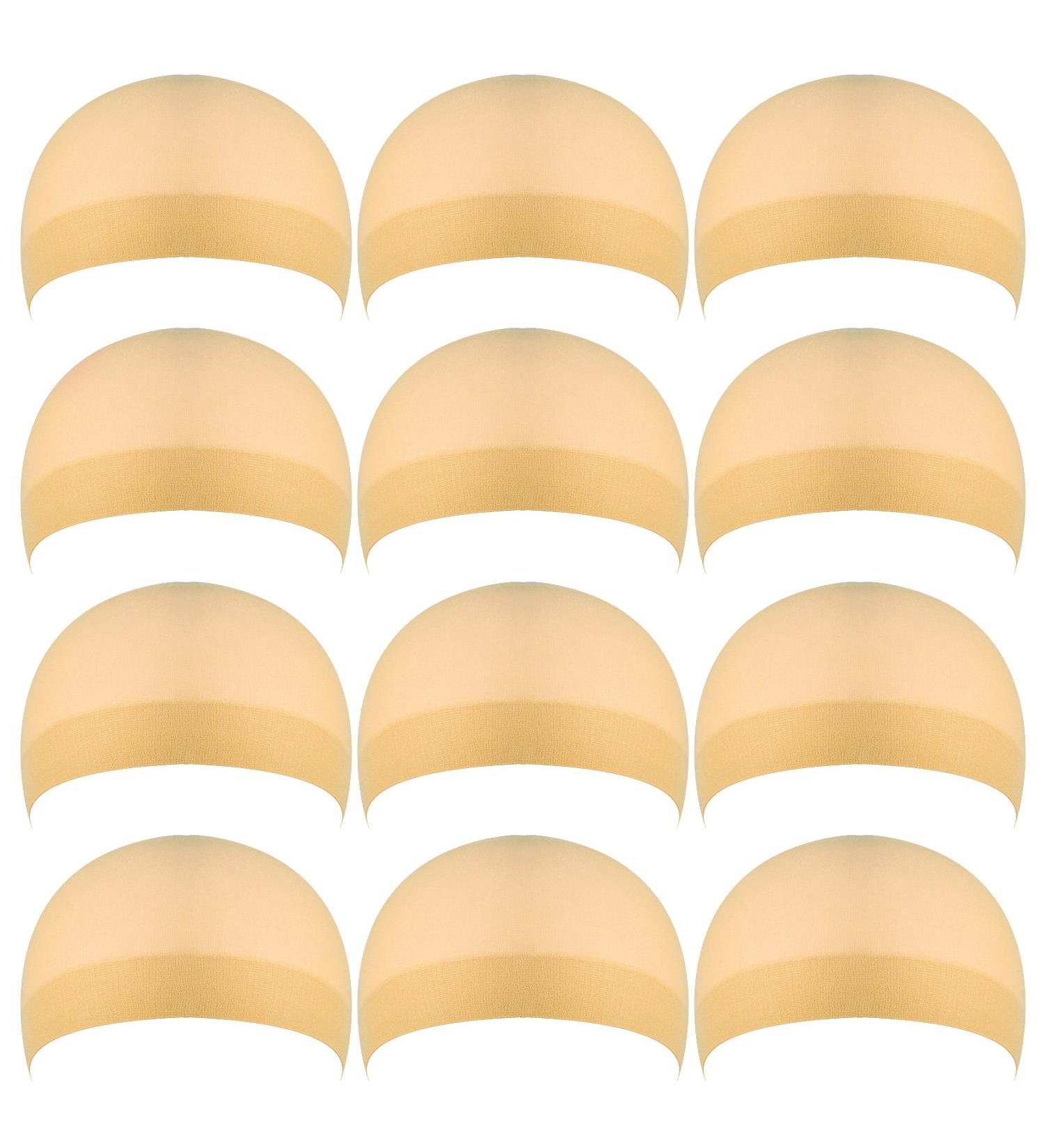 12 Pieces Natural Beige Nylon Wig Cap for Women & Men | Comfortable & Durable - Perfect for Wigs - International Shipping Available - Buy Online on GoSupps.com