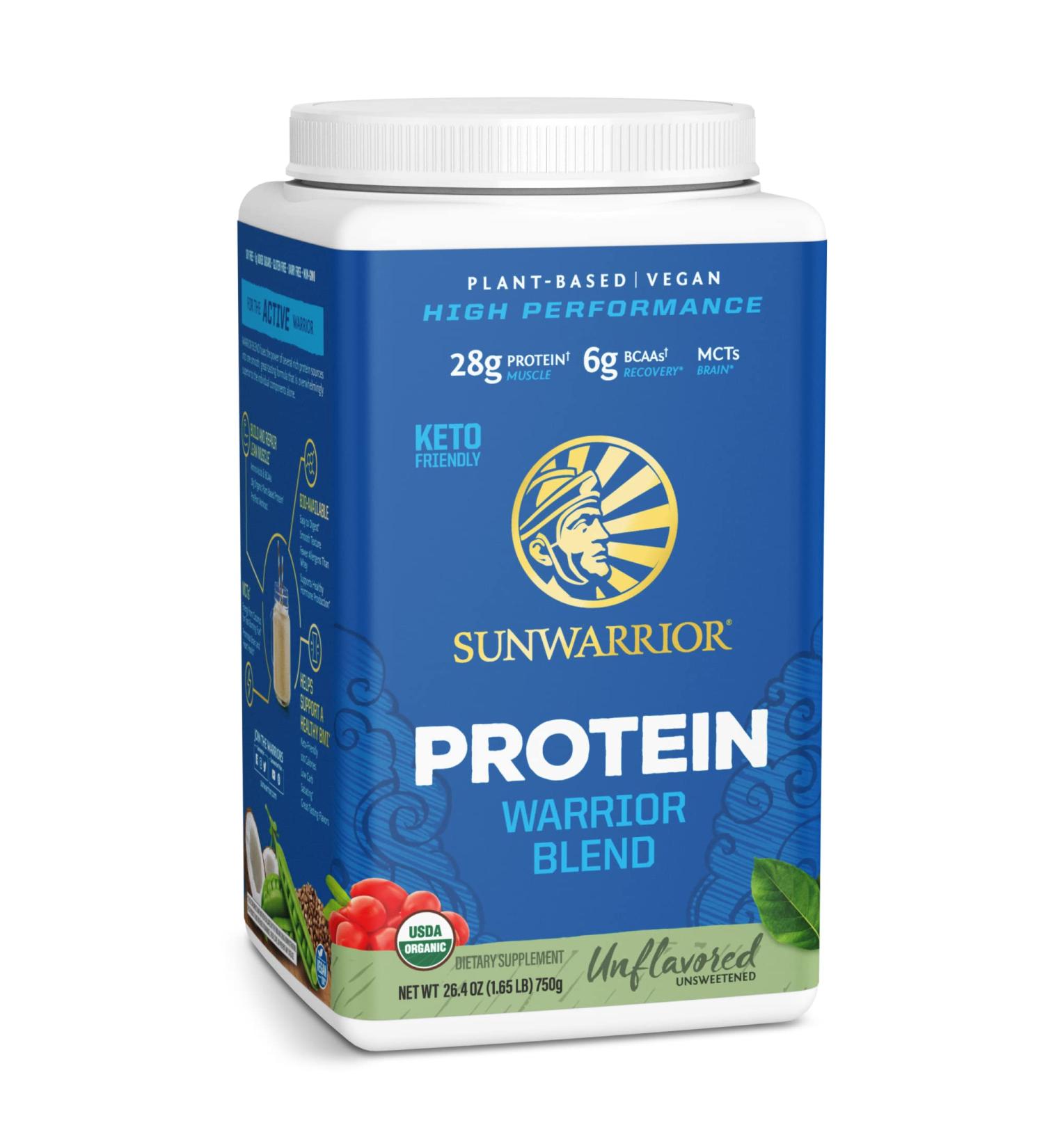 Sunwarrior Warrior Blend Protein - Organic Plant-Based Unflavored 1.65 lb (750 g) - Buy Online on GoSupps.com