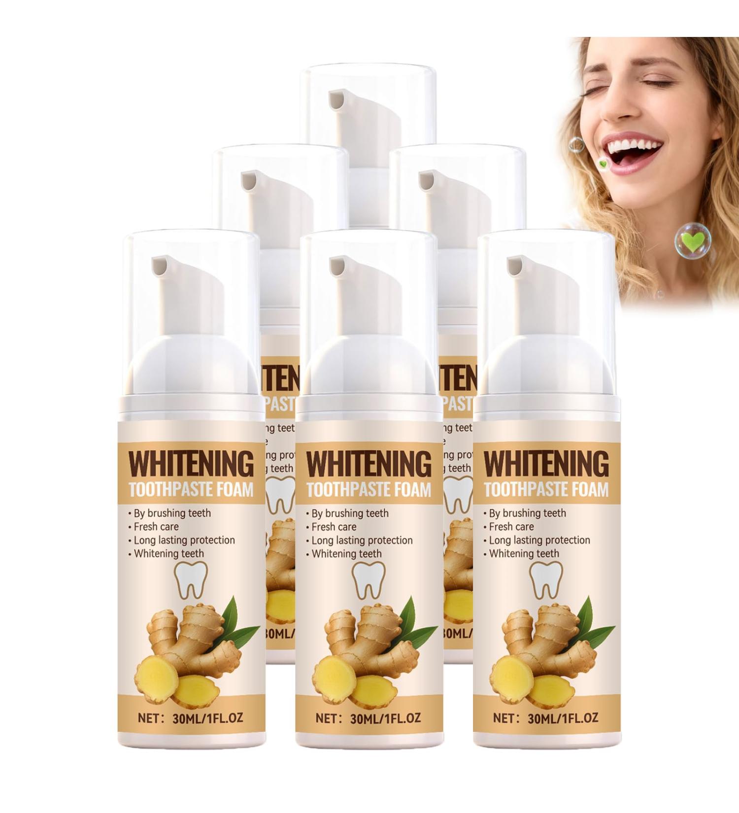 Dentifrice Moussant Au Gingembre Pour L'Hygi Ne Bucco-Dentaire Quotidienne Ar Me Gingembre Pour Une Haleine Fra Che Longue Dur E Mousse Dentifrice Soin Nettoyant En Profondeur (6 PCS) - Buy Online on GoSupps.com