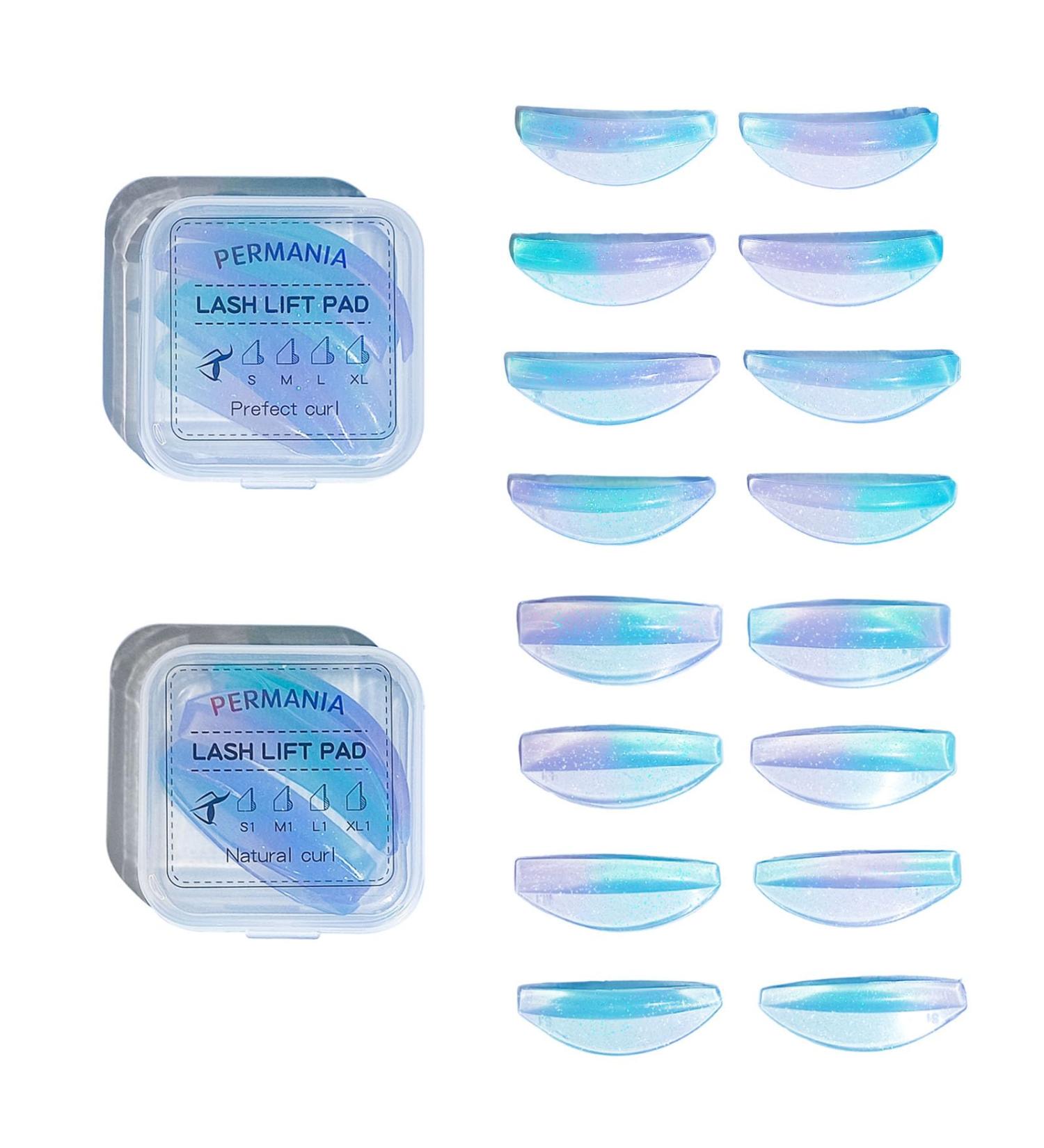 PERMANIA Lash Lift Rods - 16 Reusable Silicone Eyelash Perm Curlers (U & C Curl) | DIY Makeup Beauty Tool for All Eye Shapes - Blue - Buy Online on GoSupps.com