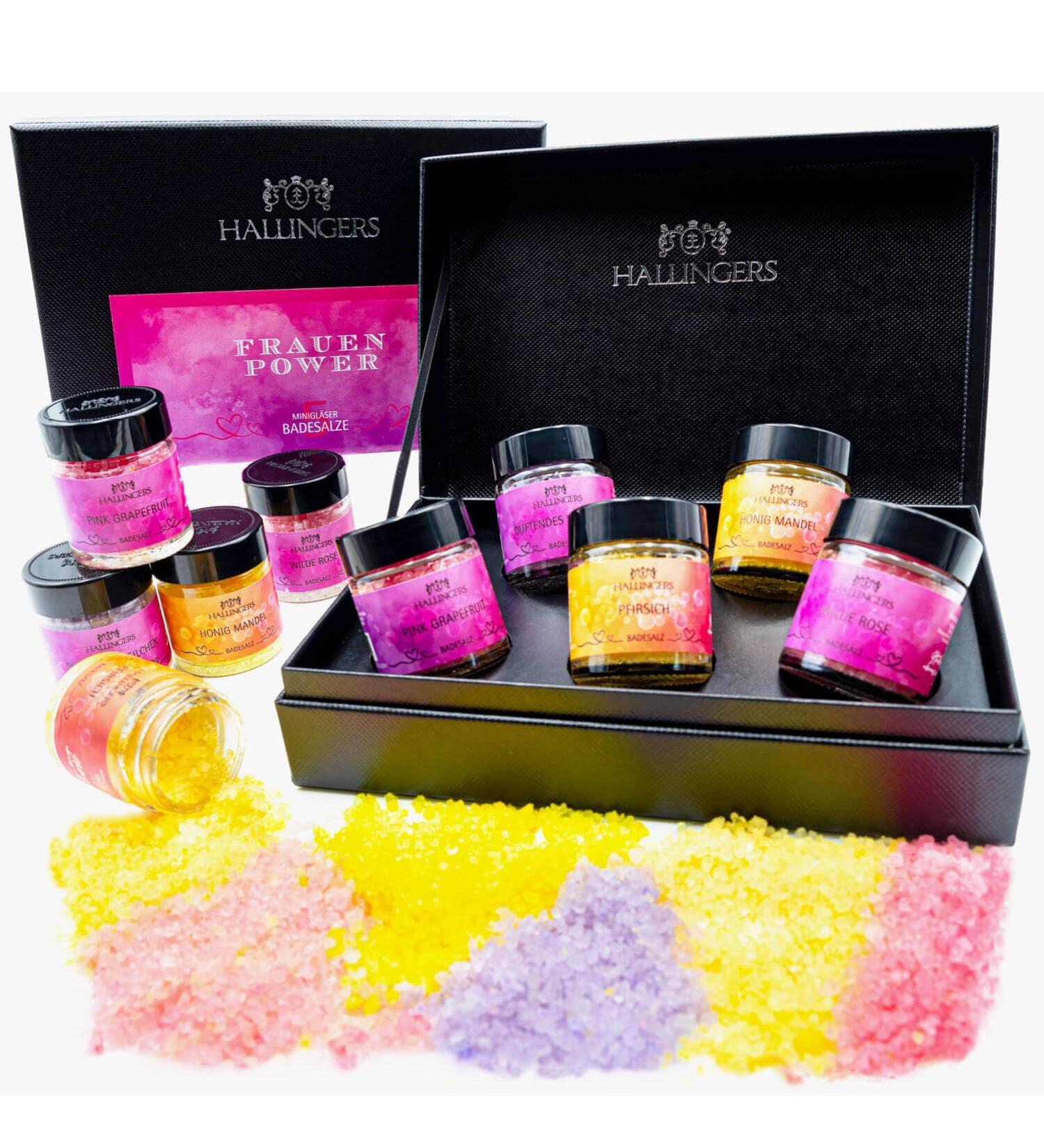 Hallingers Frauen-Power 5-Series Swimming Salt Set | Dead Sea Salts - Ideal Mother's Day & Father's Day Gifts | Perfect for New Home Celebrations - Buy Online on GoSupps.com