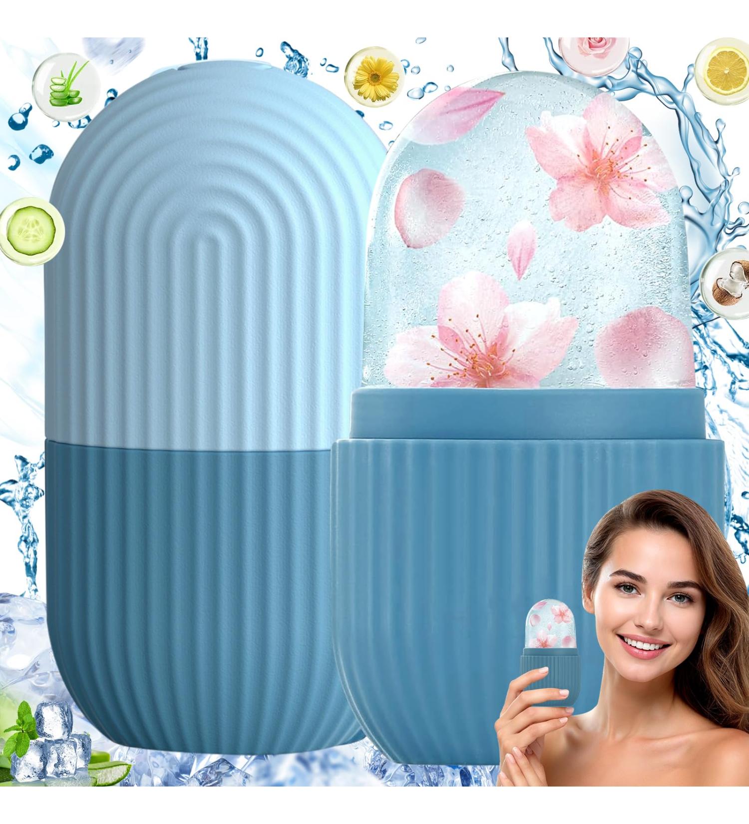 Buy Blue Ice Roller Face - Reusable Silicone Ice Roller for Smooth Eyes & Illuminated Skin - Buy Online on GoSupps.com