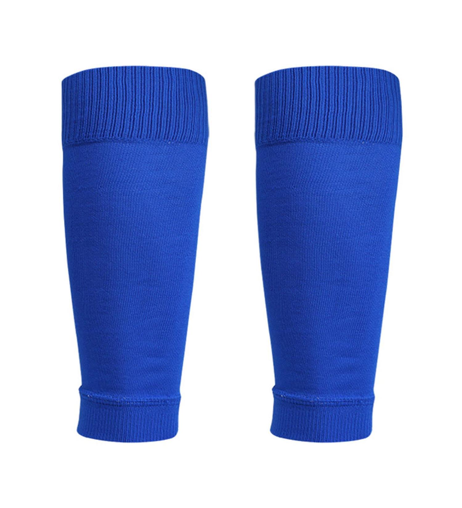 Lingjiong in compression cuffs calf protection socks with wide leg comfortable footless compression socks for camping football running and training F: Junior model - blue