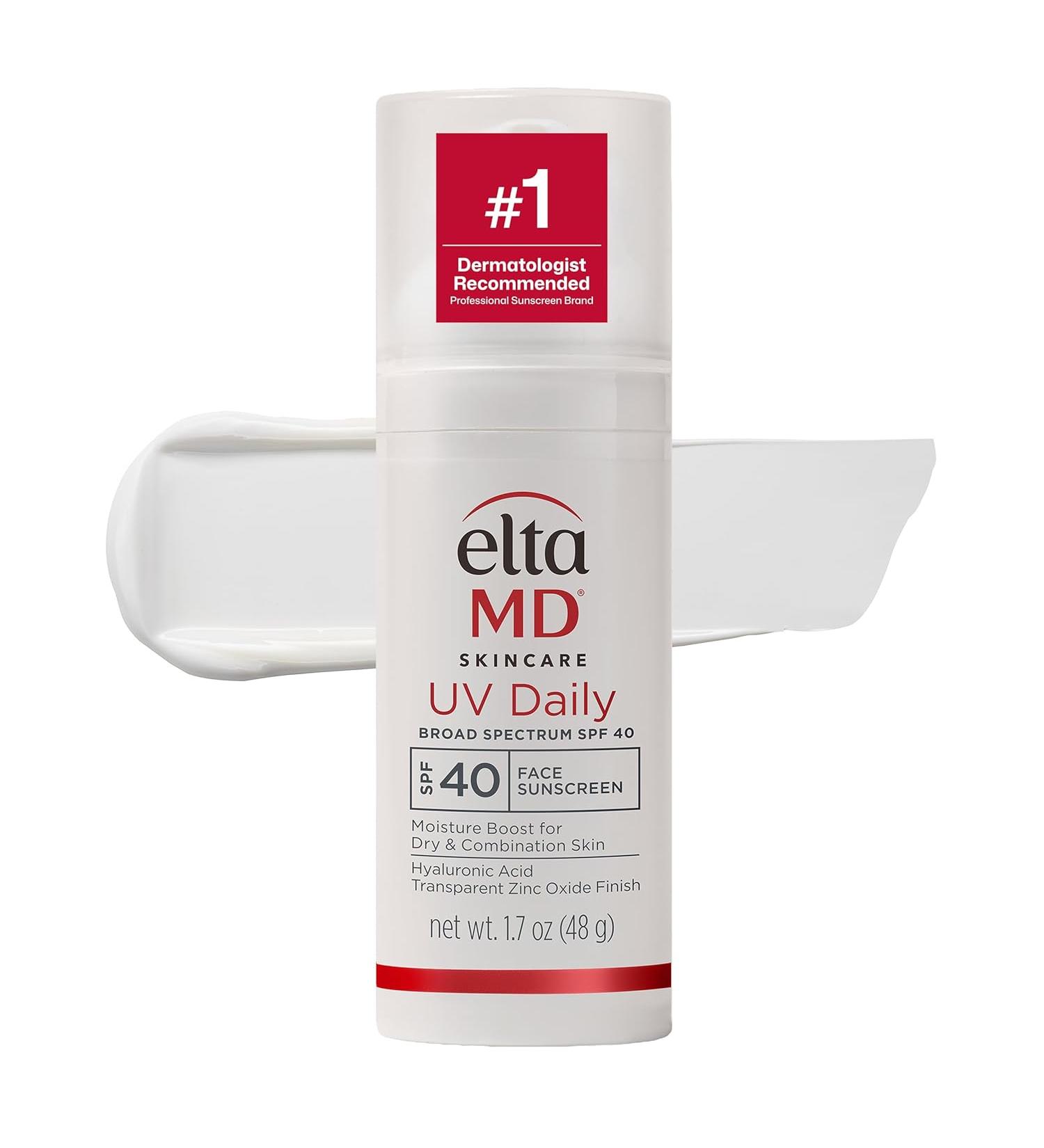 EltaMD UV Daily Face Sunscreen + Hyaluronic Acid SPF 40 - Non-Greasy Zinc Oxide Lotion - 1.7 oz - Buy Online on GoSupps.com