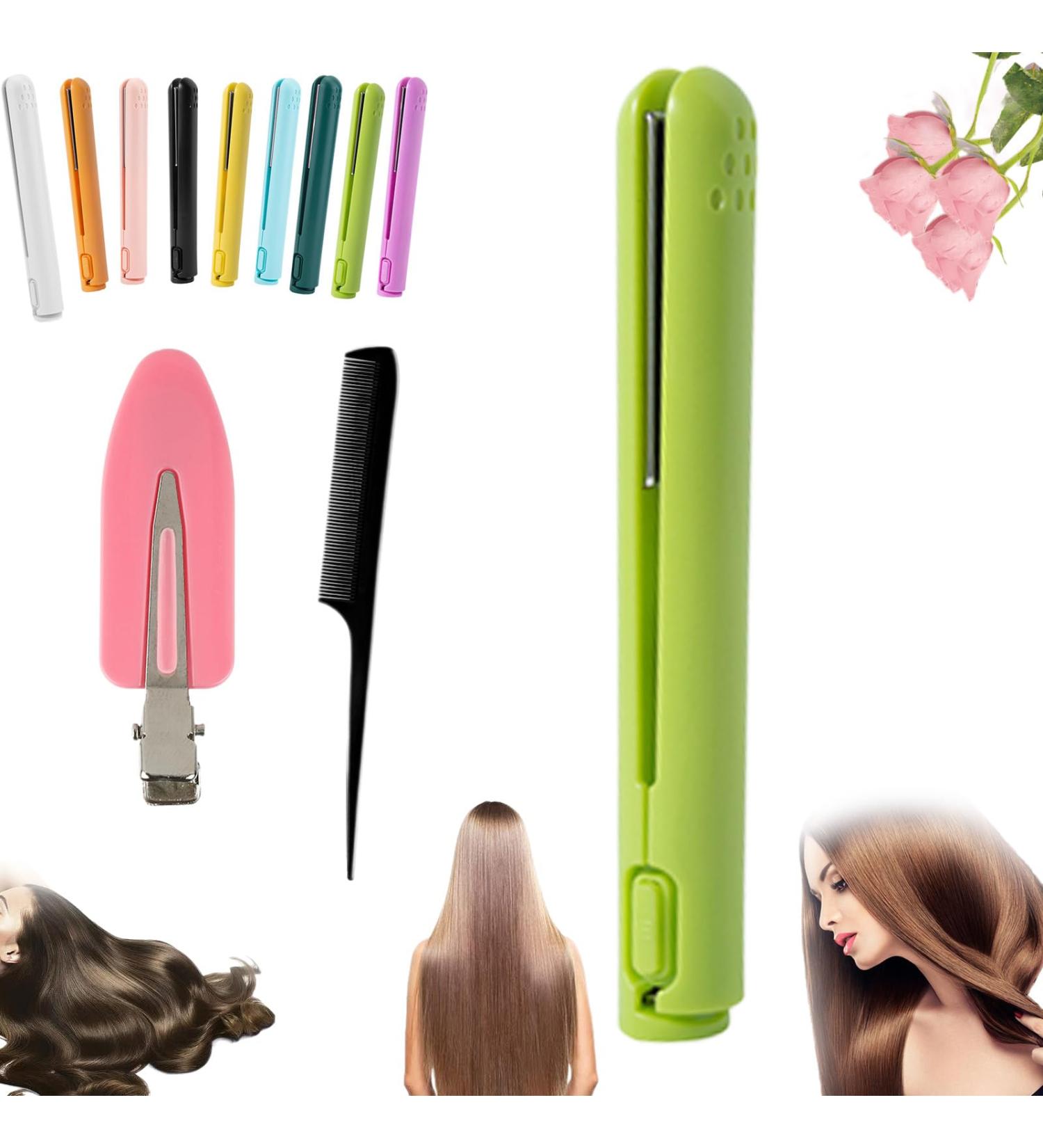 Mini Dual-Purpose Curling Iron Cordless 2 in 1 Mini Dual Purpose Curling Iron Cordless Mini Curling Iron for Short Hair Portable Travel Curling Wand for Women (Light Green) - Buy Online on GoSupps.com