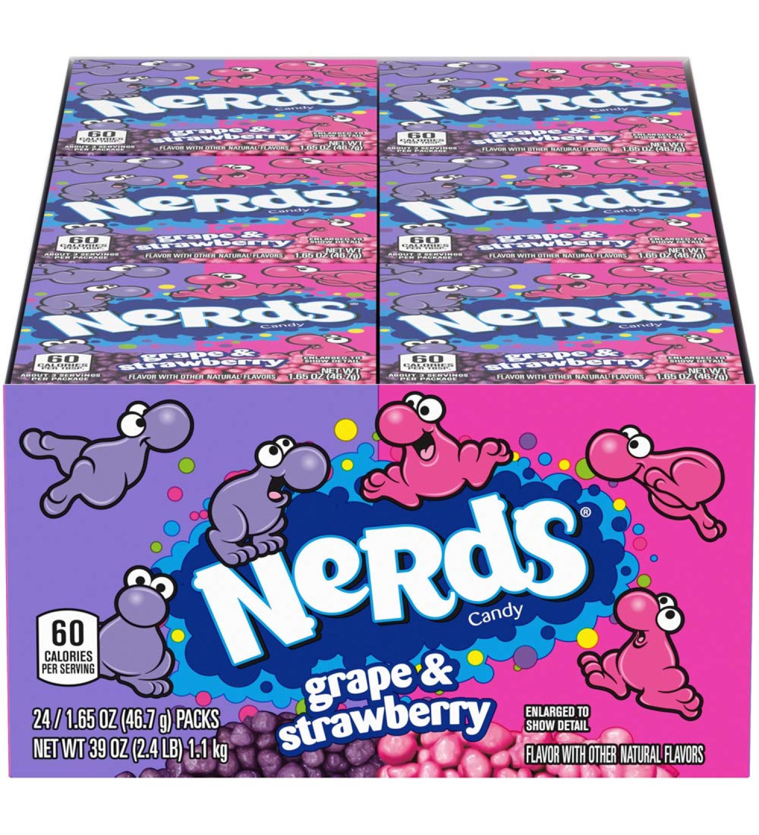 Nerds Grape & Strawberry Candy 1.65 Oz Pack of 24 - Delicious Mix of Fruity Flavors - Buy Online on GoSupps.com