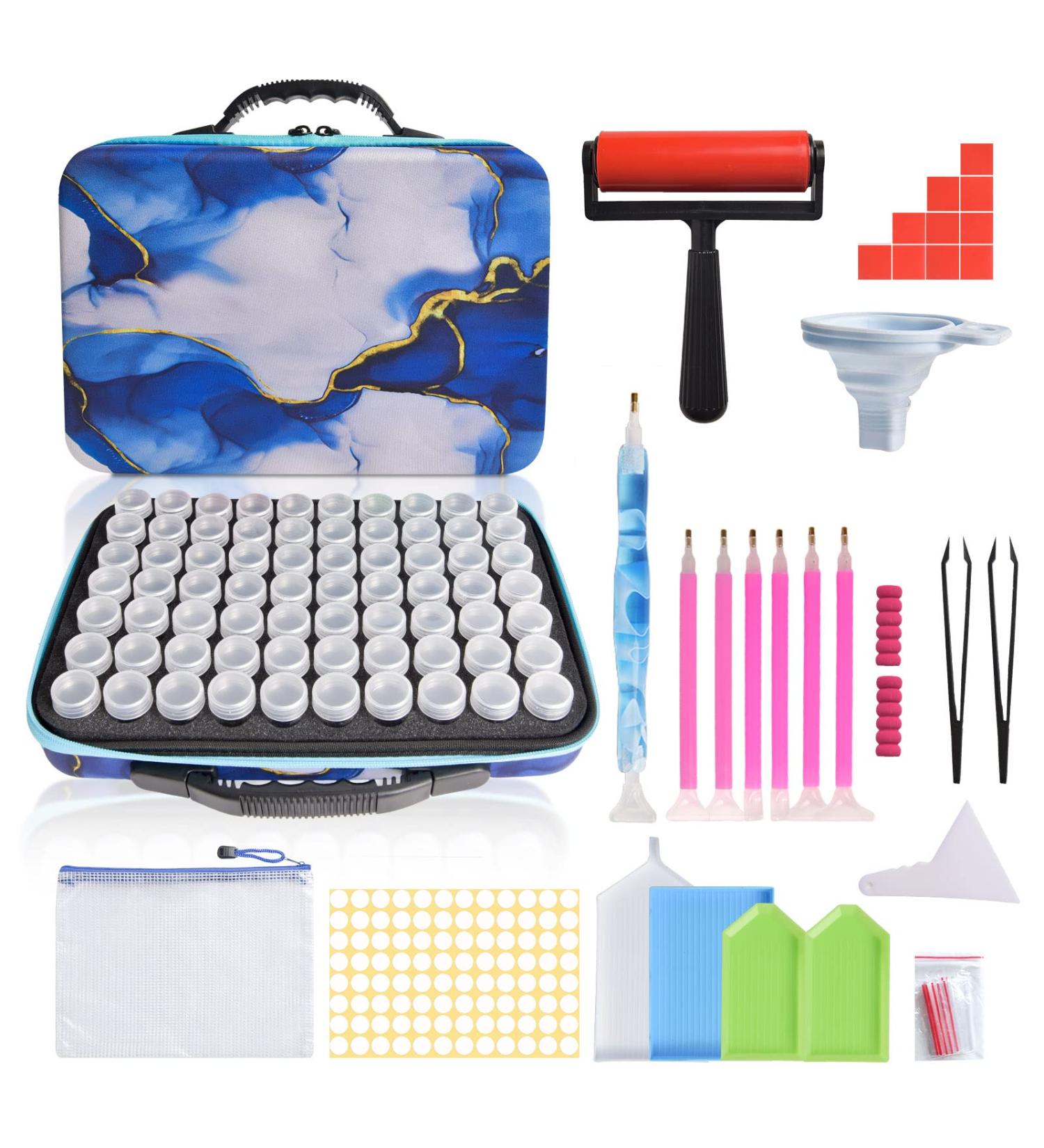 AYIYUN 70 Slots Diamond Painting Storage Containers - DIY Art Craft Organizer Box for Jewelry Beads and Rhinestones - Violets - Buy Online on GoSupps.com