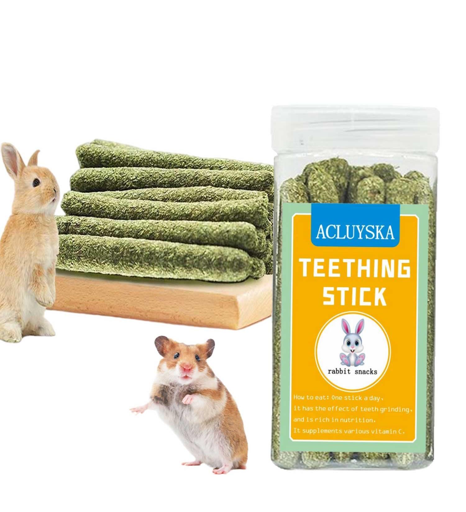 Natural Timothy Hay Sticks 7oz - 25PCS Bunny Molar Chew Toys for Small Animals - Buy Online on GoSupps.com