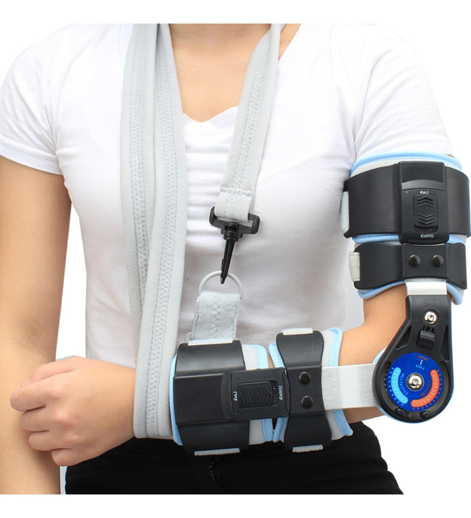 SFKLYU Hinged Elbow Brace - Adjustable Immobilizer Support for Injury Recovery | Left Arm Arm Sling for Men & Women - Buy Online on GoSupps.com