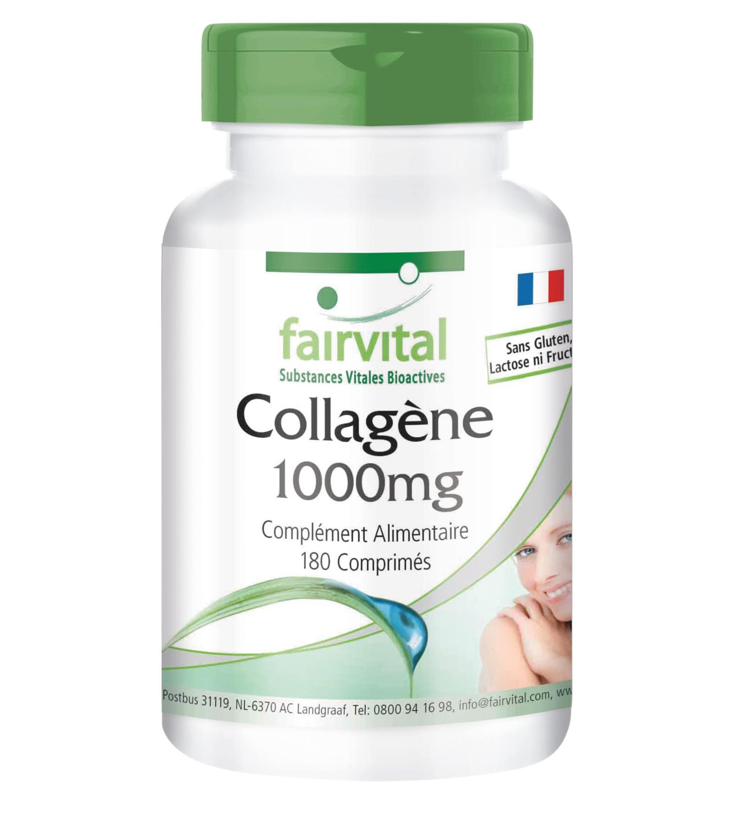 Fairvital | Collag ne - 8000 mg de collag ne par dose journali re - pendant 20 jours - dose lev e - 180 comprim s - avec Vitamine C et de la L-ornithine - Buy Online on GoSupps.com