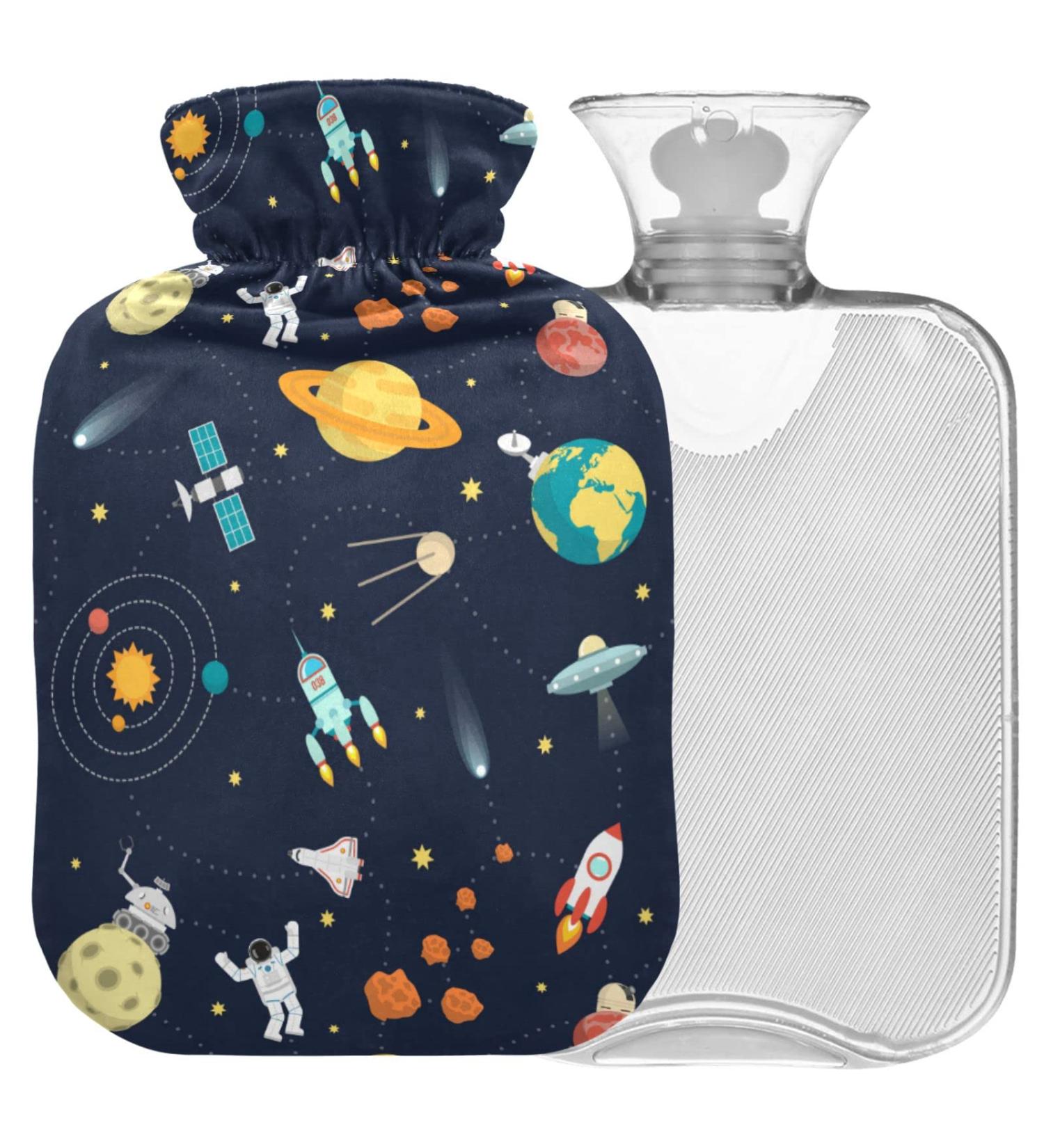 NAANLE GALAXY Astronaut Space Heat Bottle 1L - Transparent Hot Water Bottle for Bed Hand & Foot Pain Relief - Ideal Heat & Cold Therapy - Buy Online on GoSupps.com