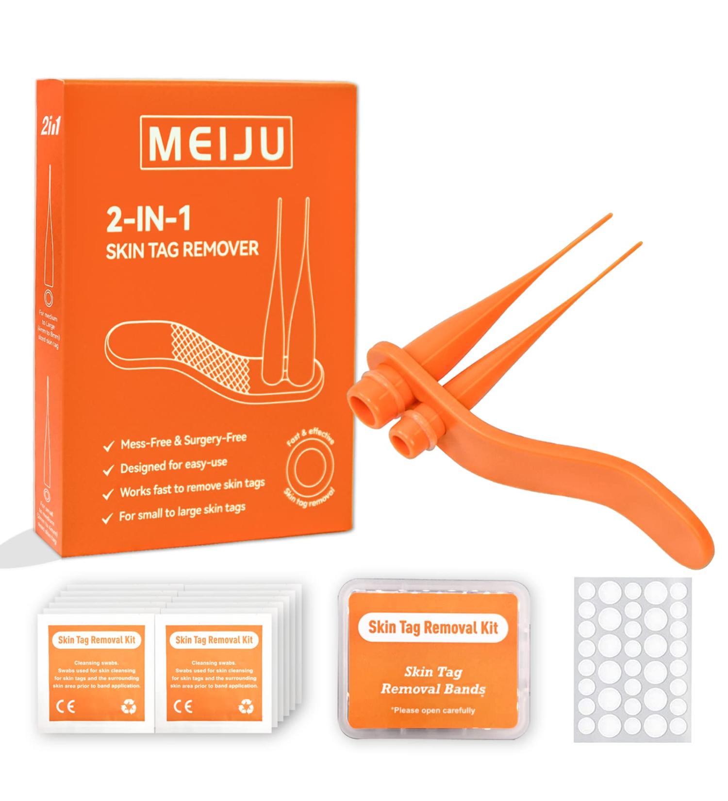 MEIJU Skin Tag Removers | 2-in-1 Removal Kit for Small to Large Skin Tags | Easy Application Device with 36 Repair Patches - Yellow - Buy Online on GoSupps.com