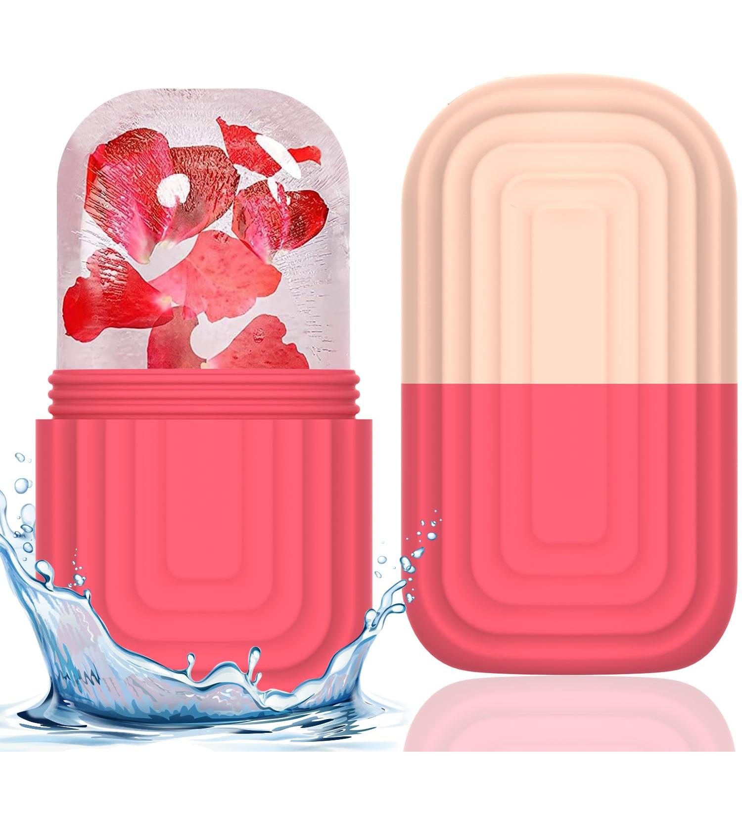 JOYOYAMA Silicone Ice Roller for Face Face Ice Mold Contour Ice Facial for Brighten Face Firms Skin Minimizes Eye Lines Physical Cooling Reusable Mini Beauty Facial Ice Cube for Face Rose Pink - Buy Online on GoSupps.com