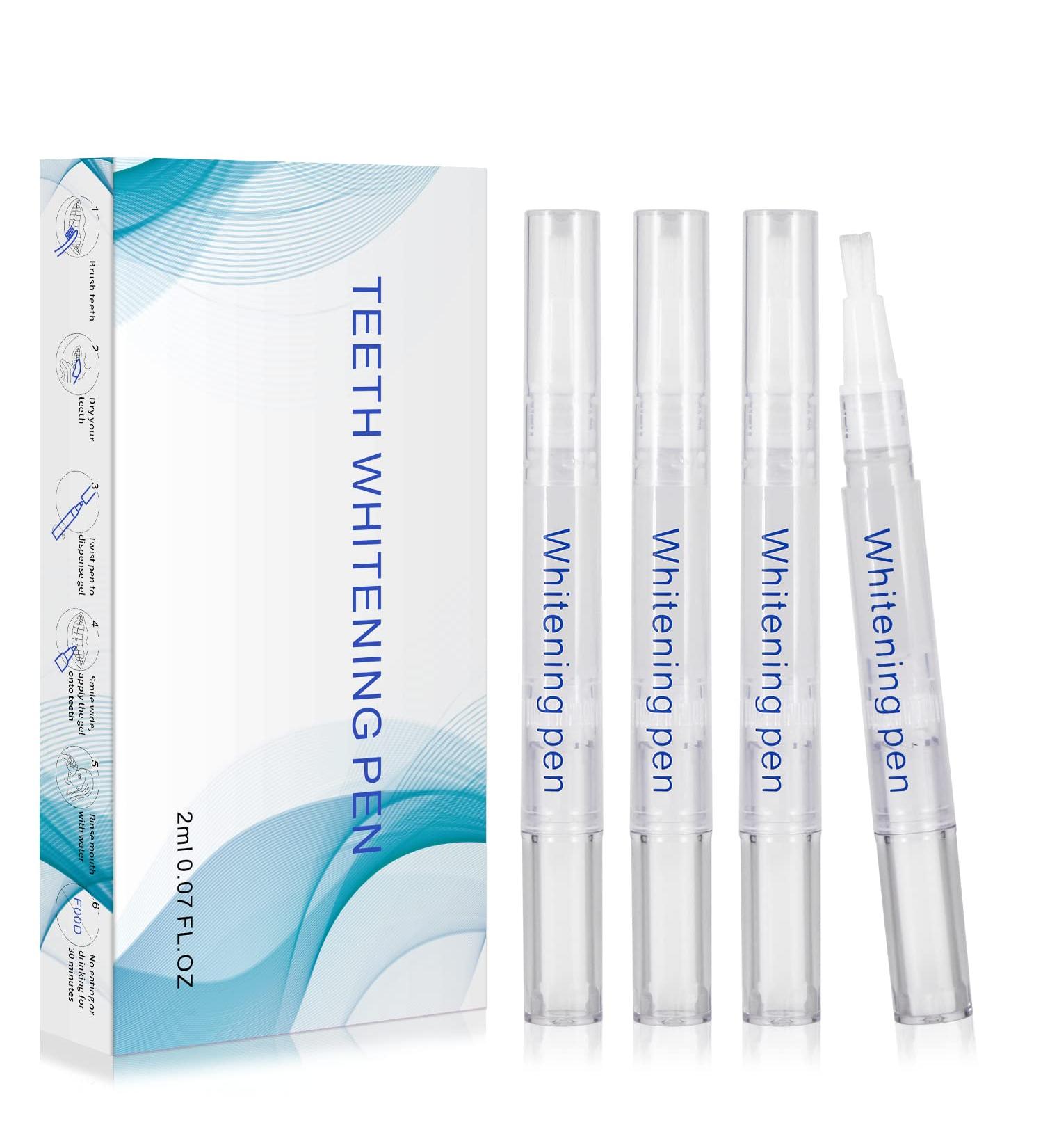 Kingheroes Teeth Whitening Pen (4 Pcs) - 30+ Uses, Effective & Painless with No Sensitivity - Travel-Friendly & Easy to Use for Beautiful White Smile - Natural Mint Flavor - Buy Online on GoSupps.com