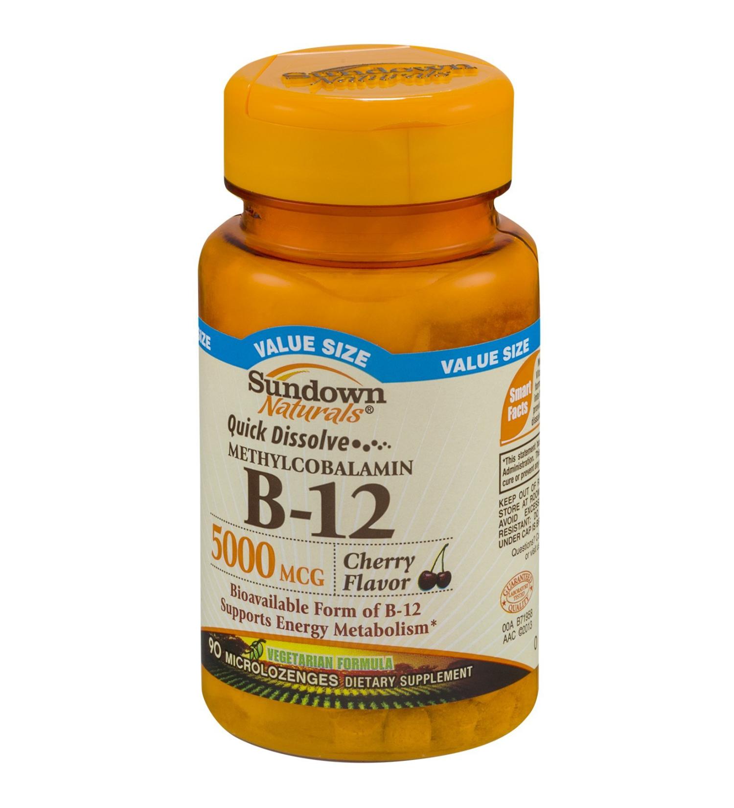 Sundown Naturals Dietary Supplement B-12 5000mcg - 90 CT