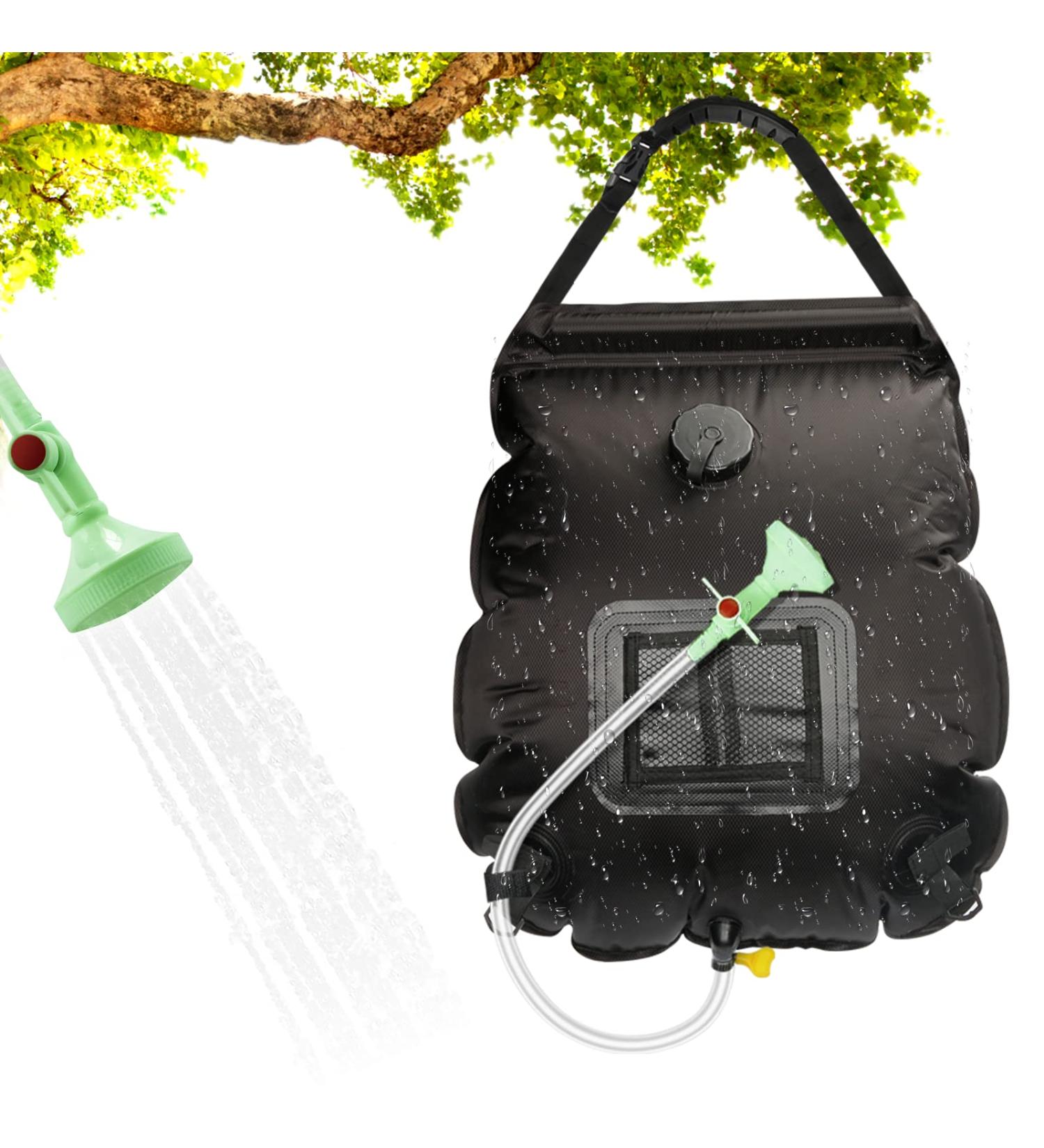 5 Gallon Solar Heating Portable Camping Shower Bag | Removable Hose & Shower Head | Outdoor Shower for Camping, Traveling, Hiking | Beach & Swimming | Black - Buy Online on GoSupps.com