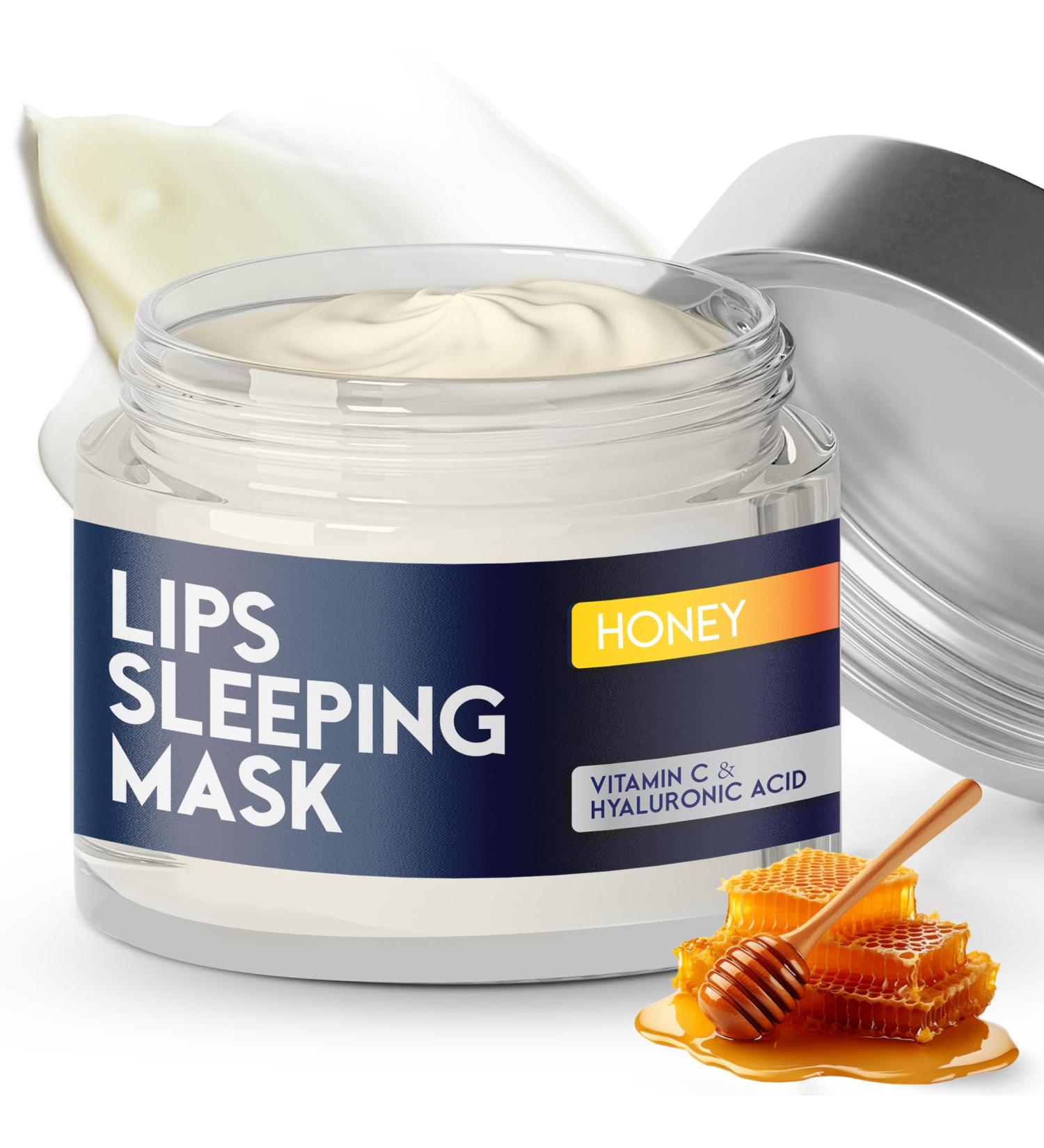 Lip Mask Overnight with Hyaluronic Acid & Collagen Lip Sleeping Mask for Dry Cracked Lips Moisturizing Hydrating Exfoliating Night Treatment for Lip Care (Peach) (0.7 Honey) Honey 0.7 Fl Oz (Pack of 1) - Buy Online on GoSupps.com