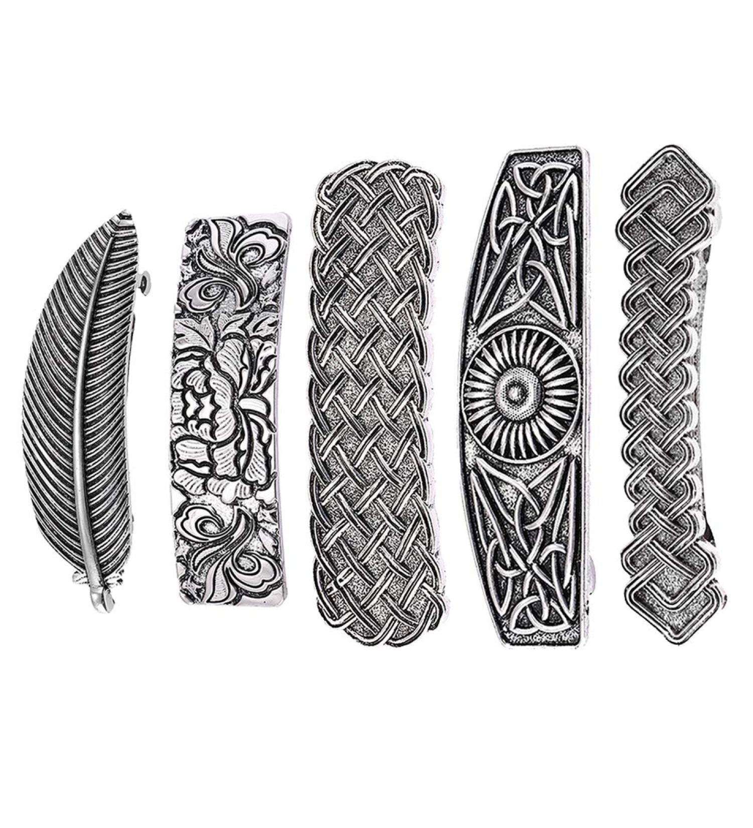 DYNWAVE 5x Classic Floral French Spring Barrette Celtic Metal Hair Clip Hairpin Clasp - Buy Online on GoSupps.com