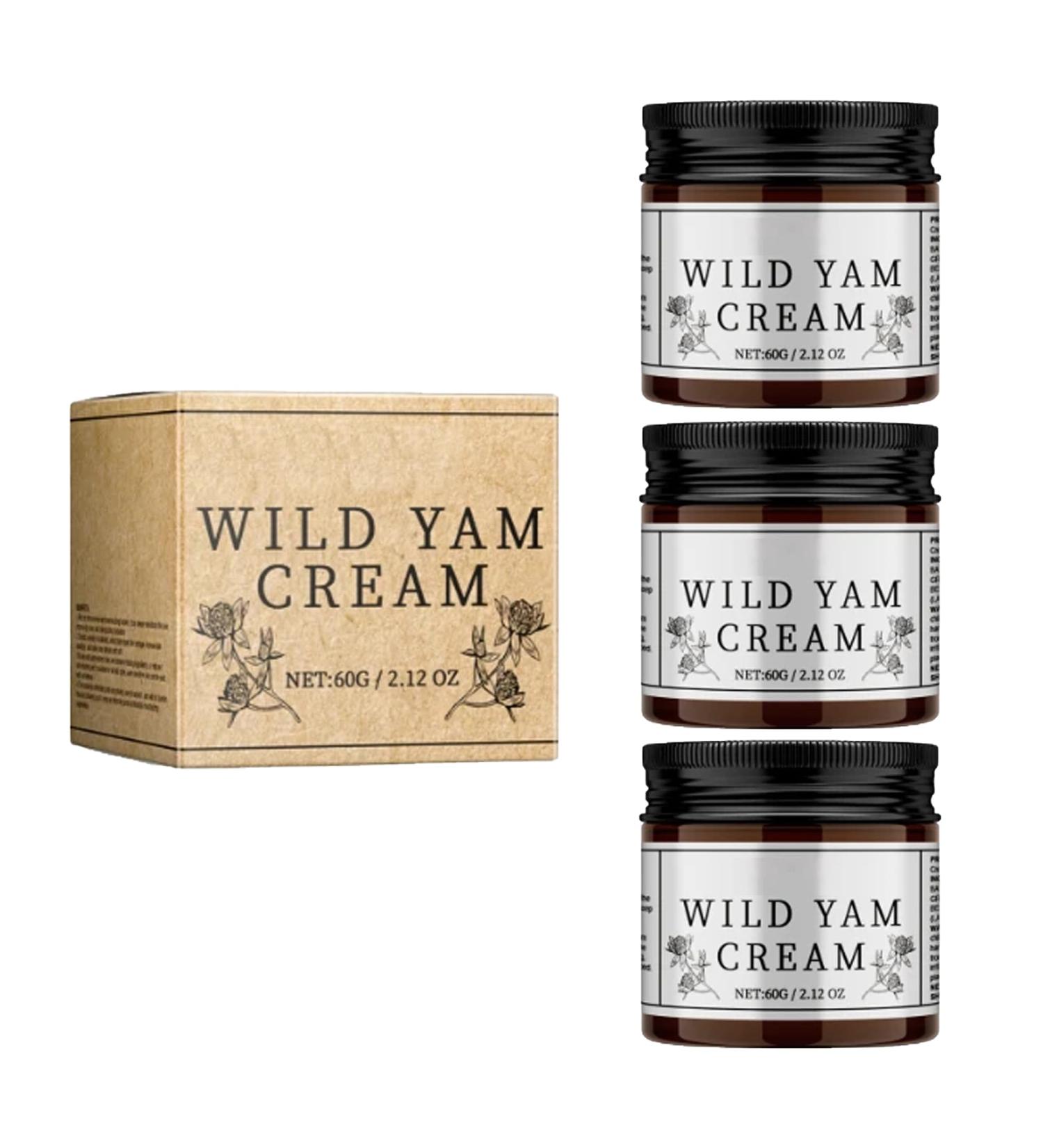 Organic Wild Yam Cream | Hydrating Night Cream for Men & Women | Natural Moisturizer - 3pcs for Soft Skin - Buy Online on GoSupps.com